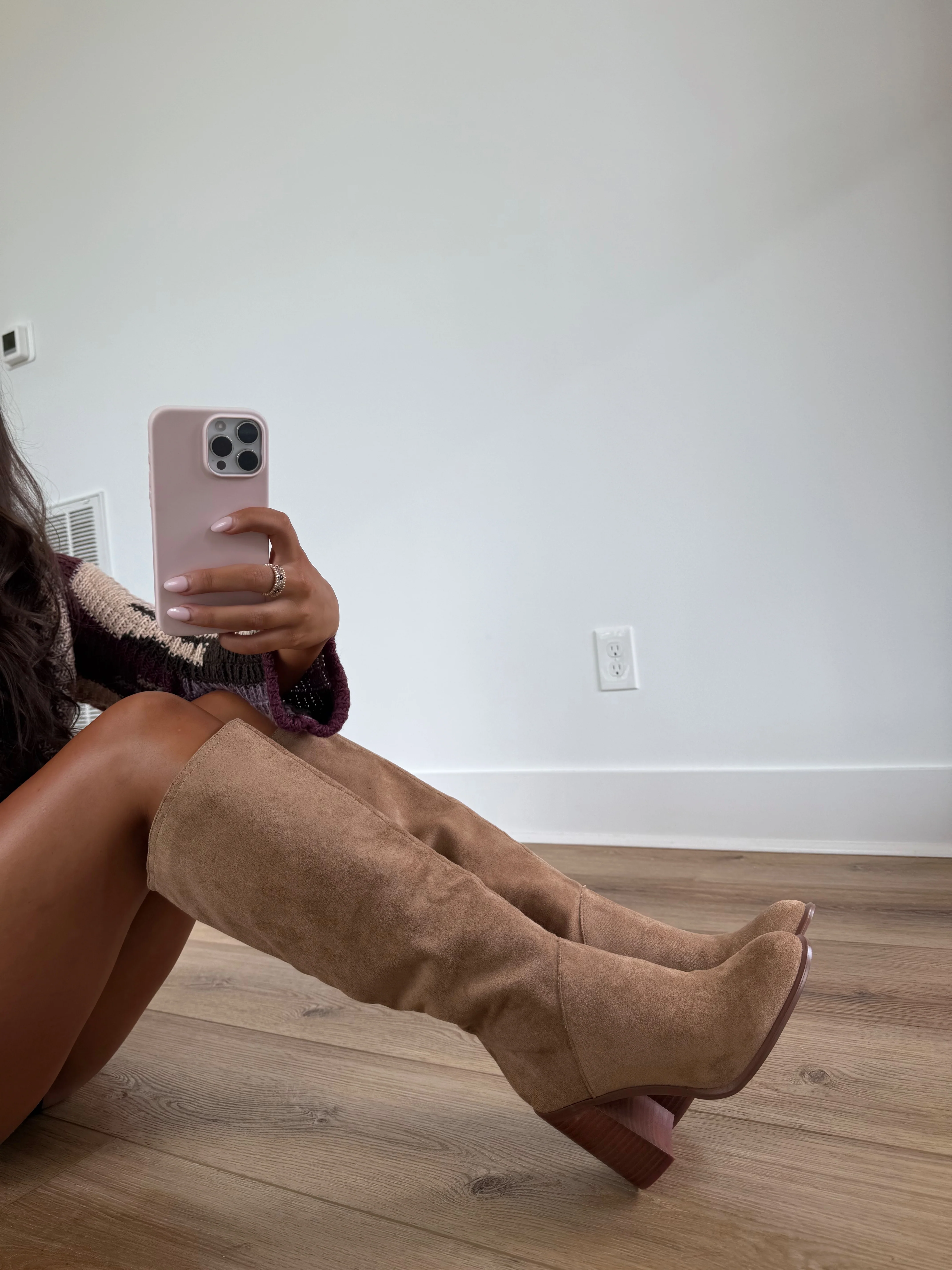 Suede Knee High Boots (Restock)