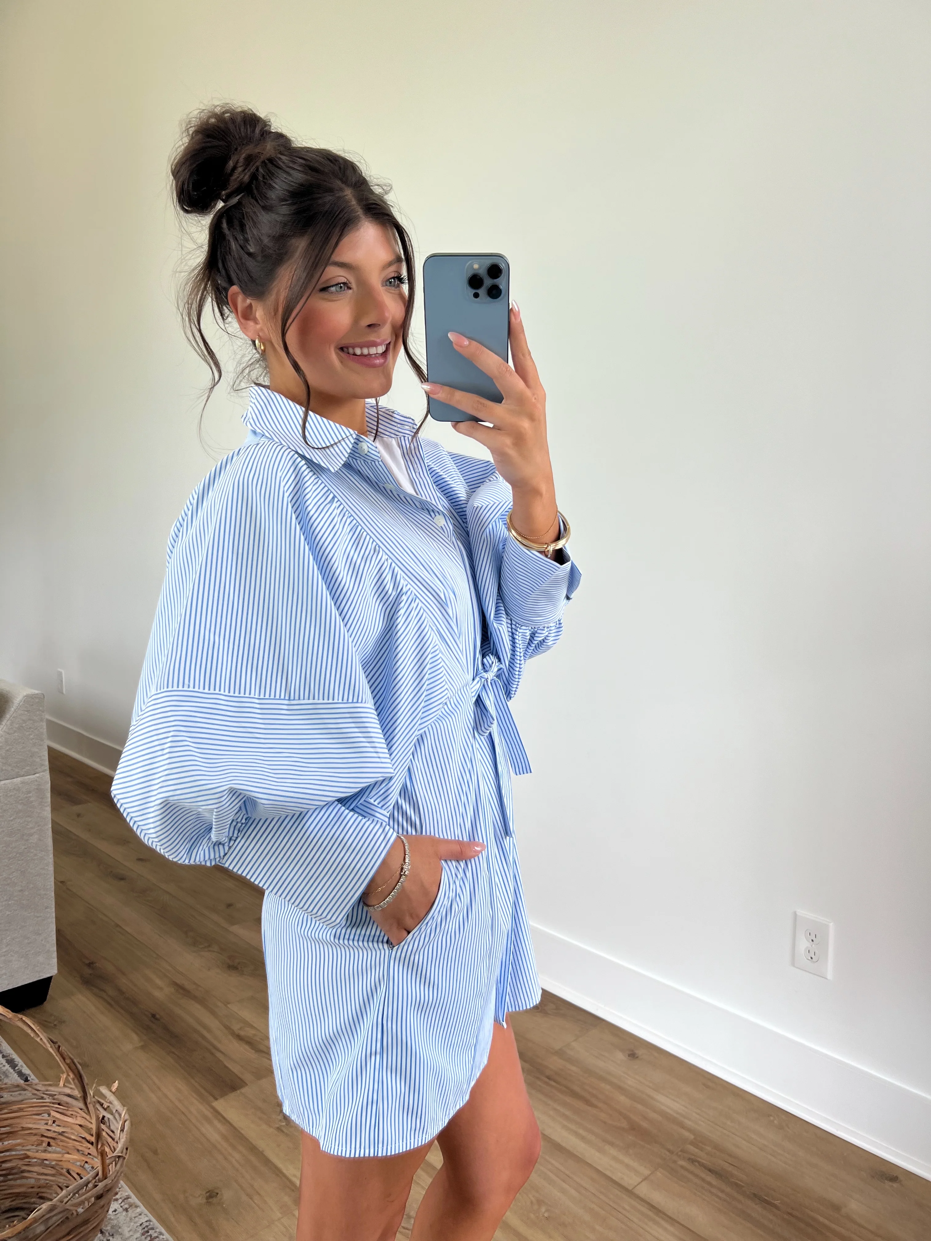 Sunday Morning Dress (Blue Stripe) - Image 2