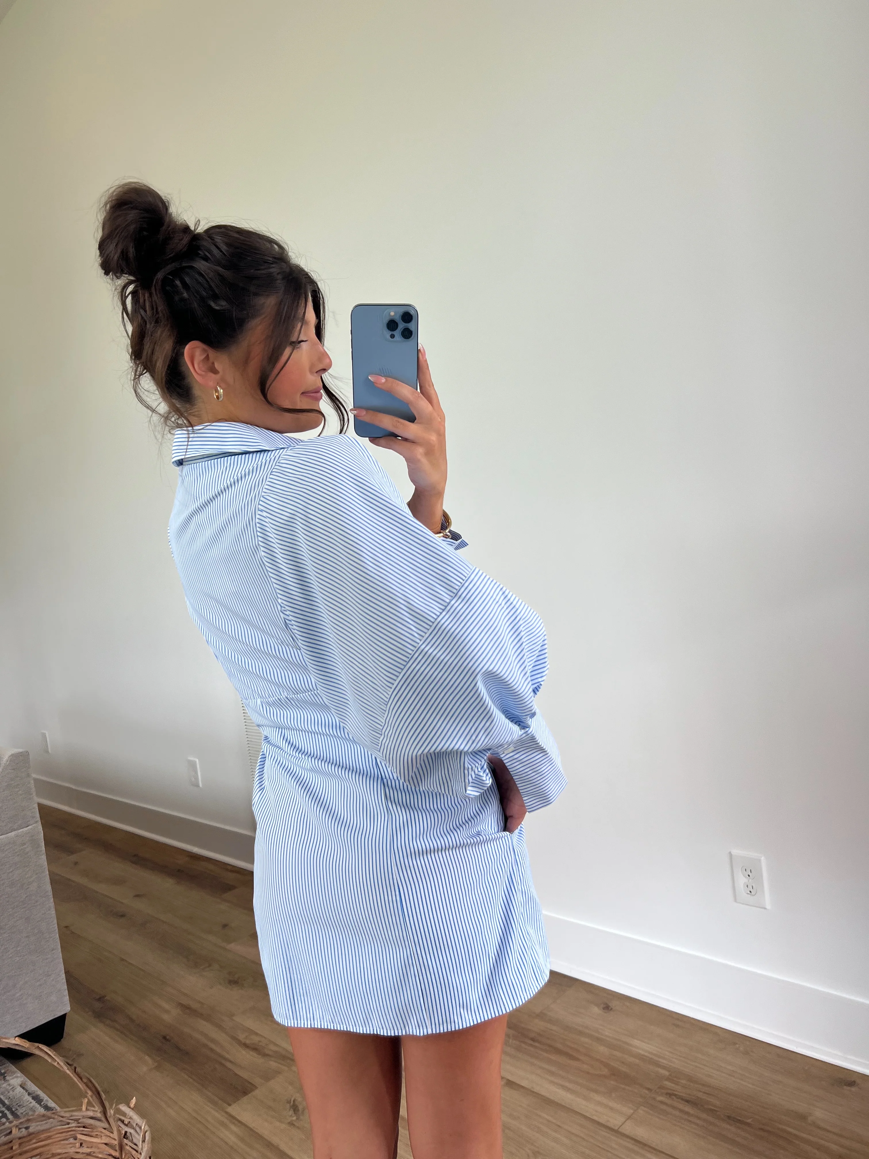 Sunday Morning Dress (Blue Stripe) - Image 4
