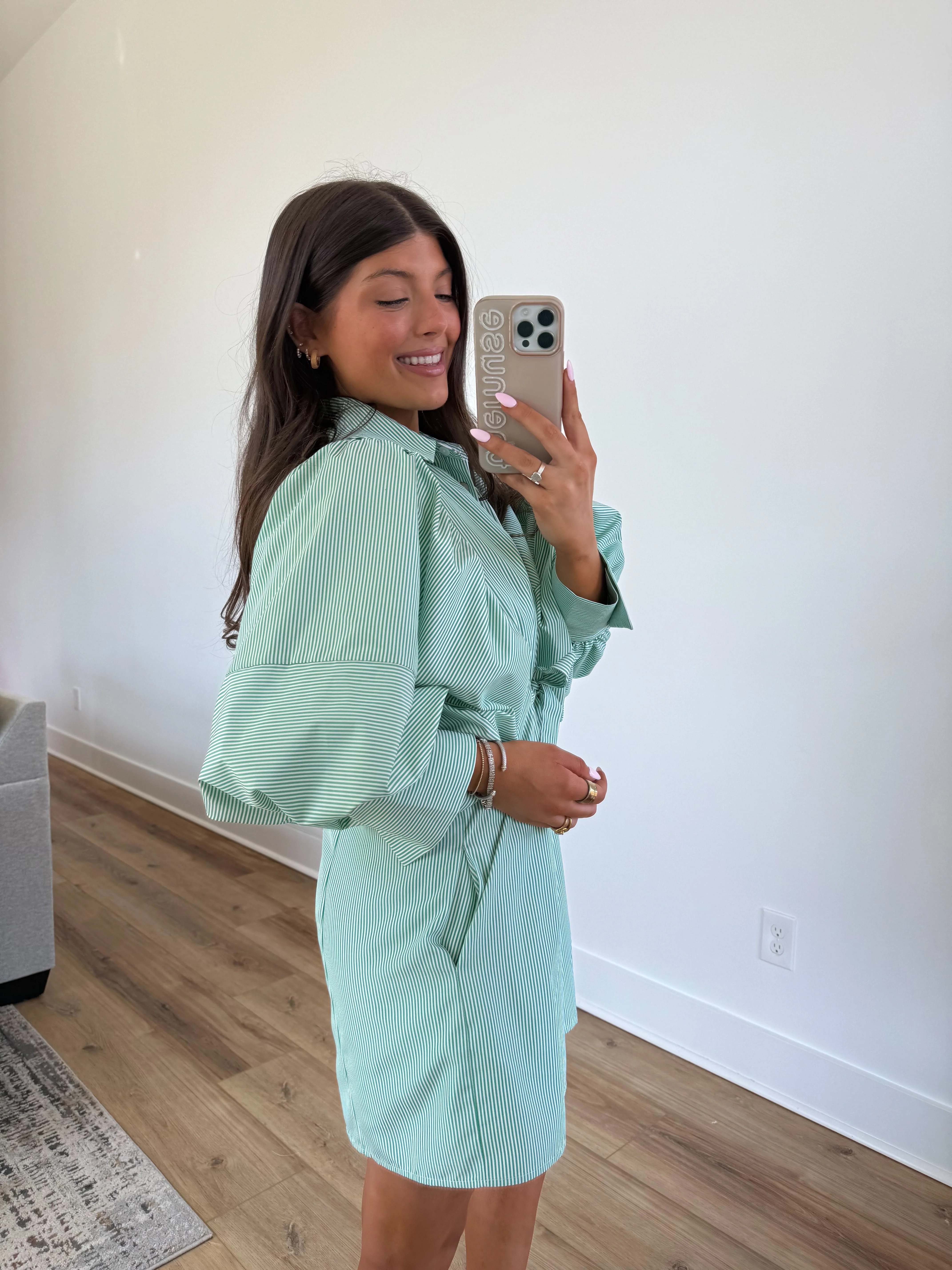 Sunday Morning Dress (Green Stripes) - Image 3