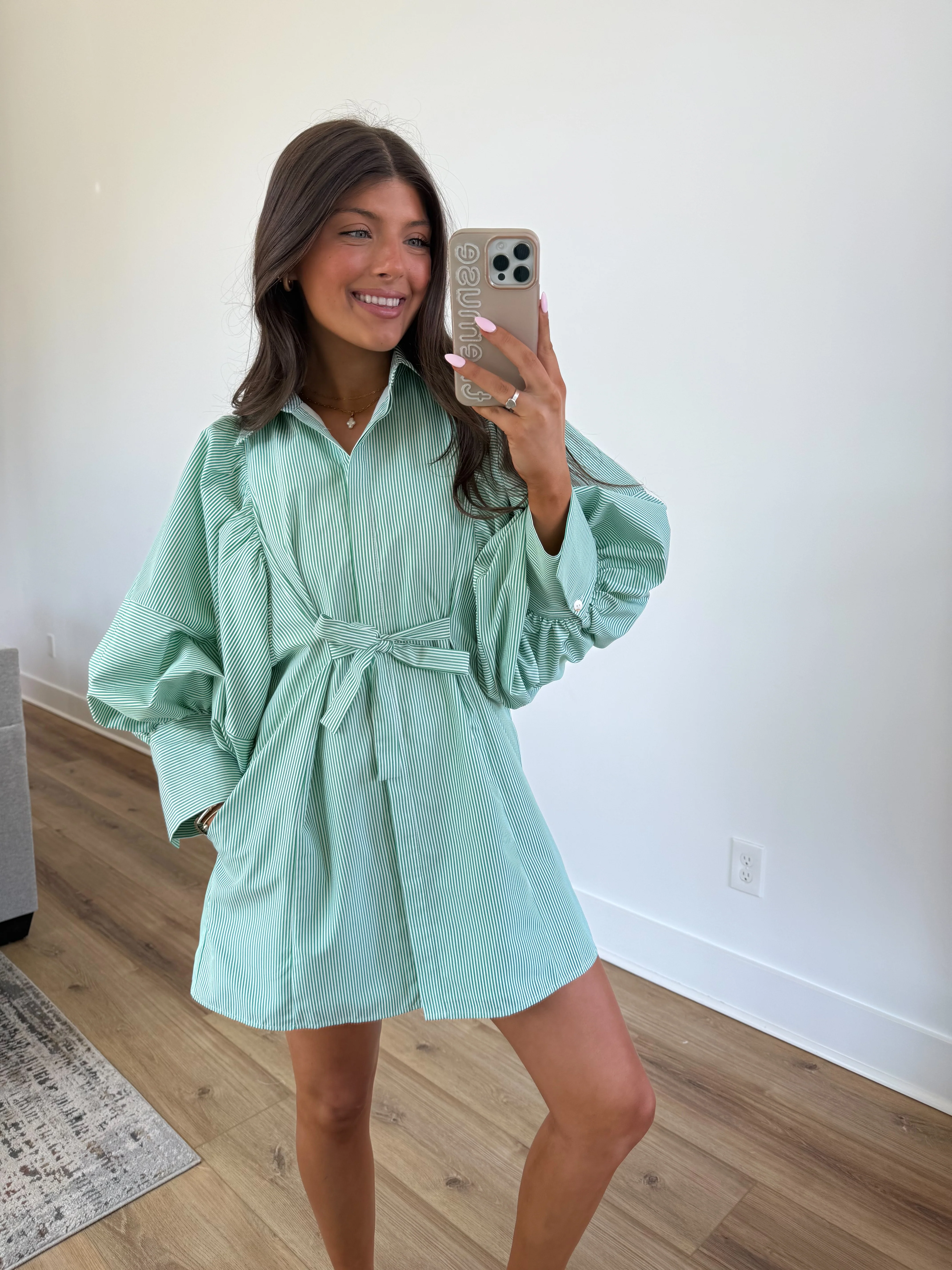 Sunday Morning Dress (Green Stripes) - Image 4