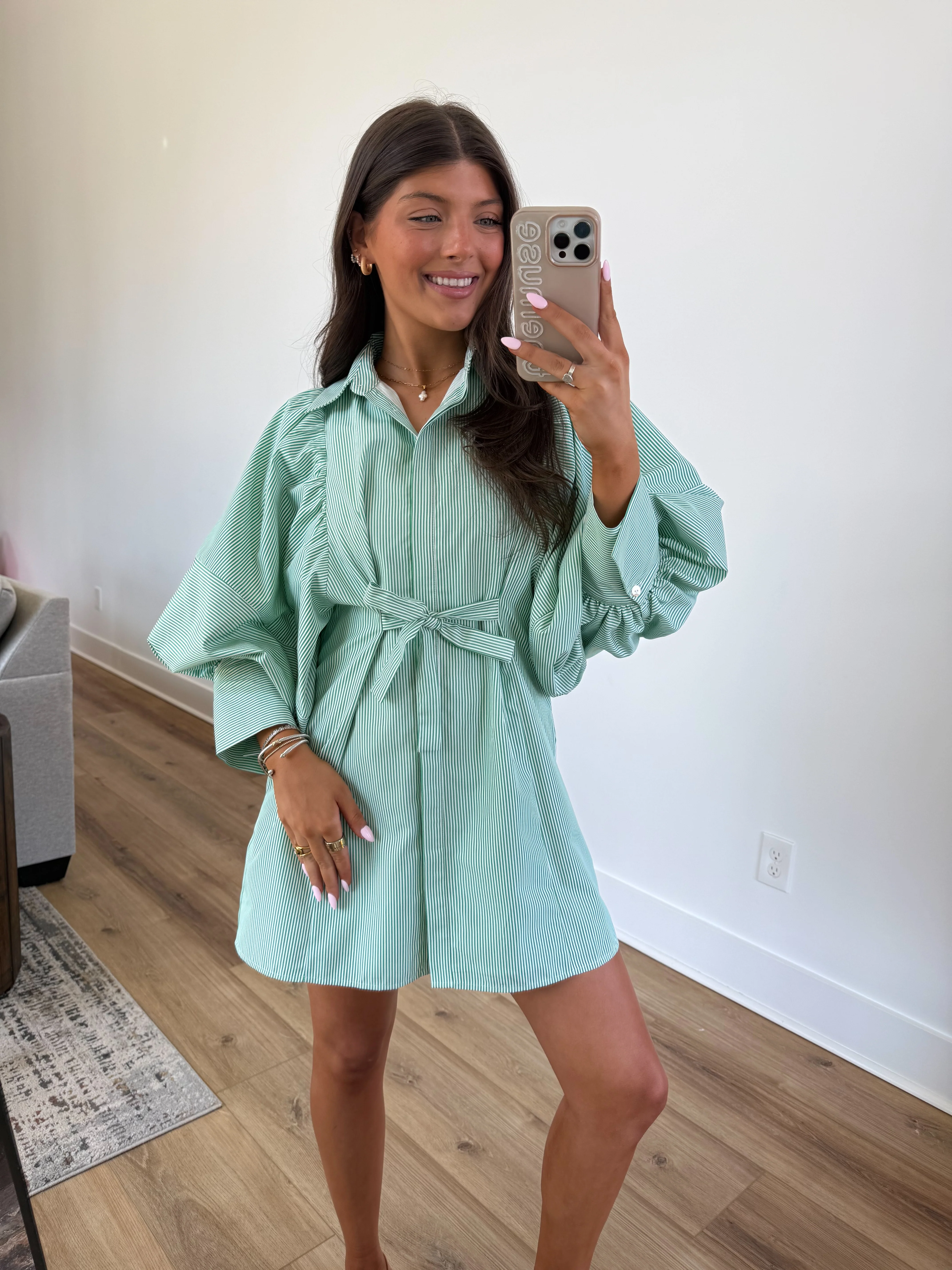 Sunday Morning Dress (Green Stripes) - Image 5