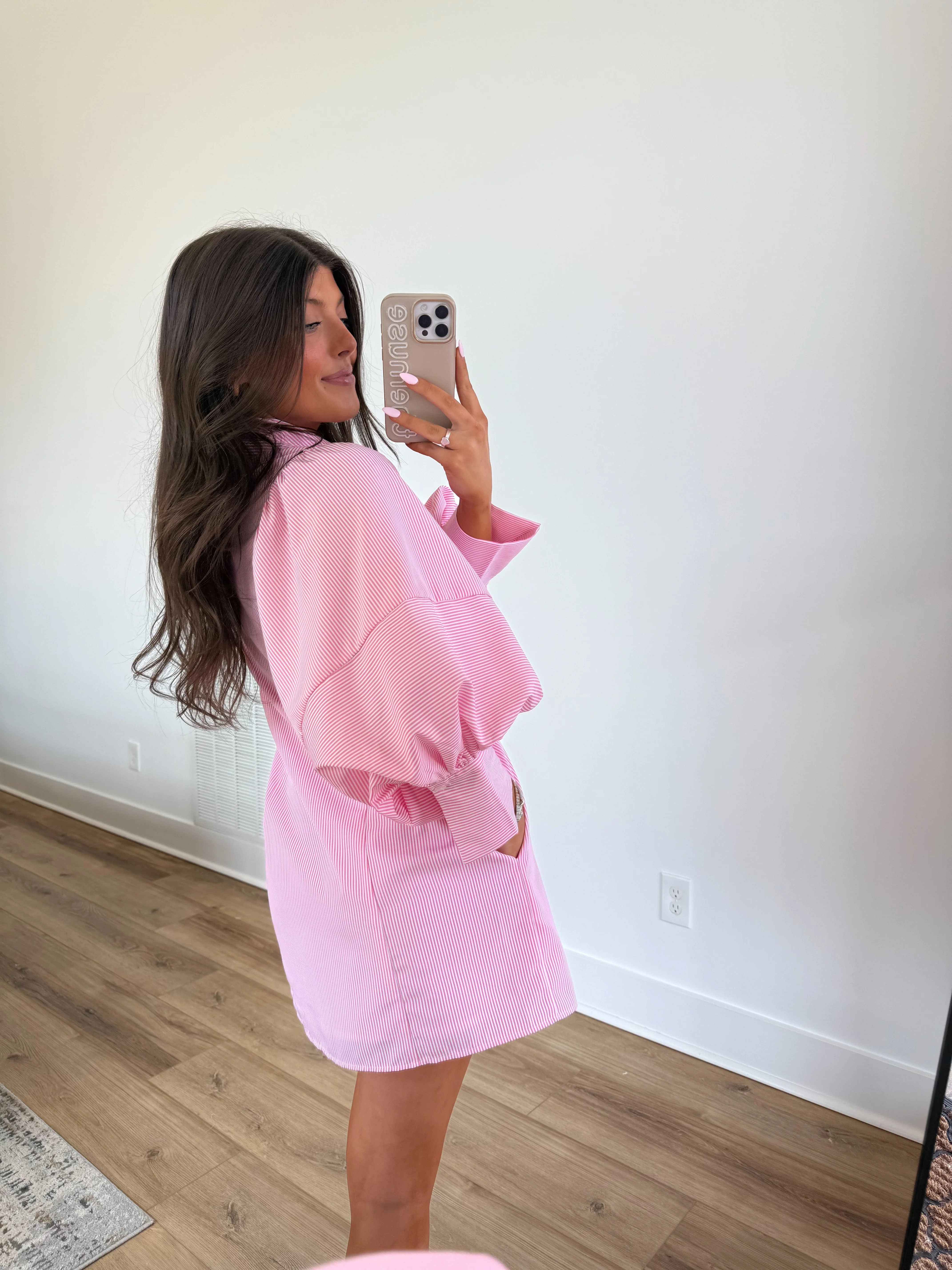 Sunday Morning Dress (Pink Stripes) - Image 3