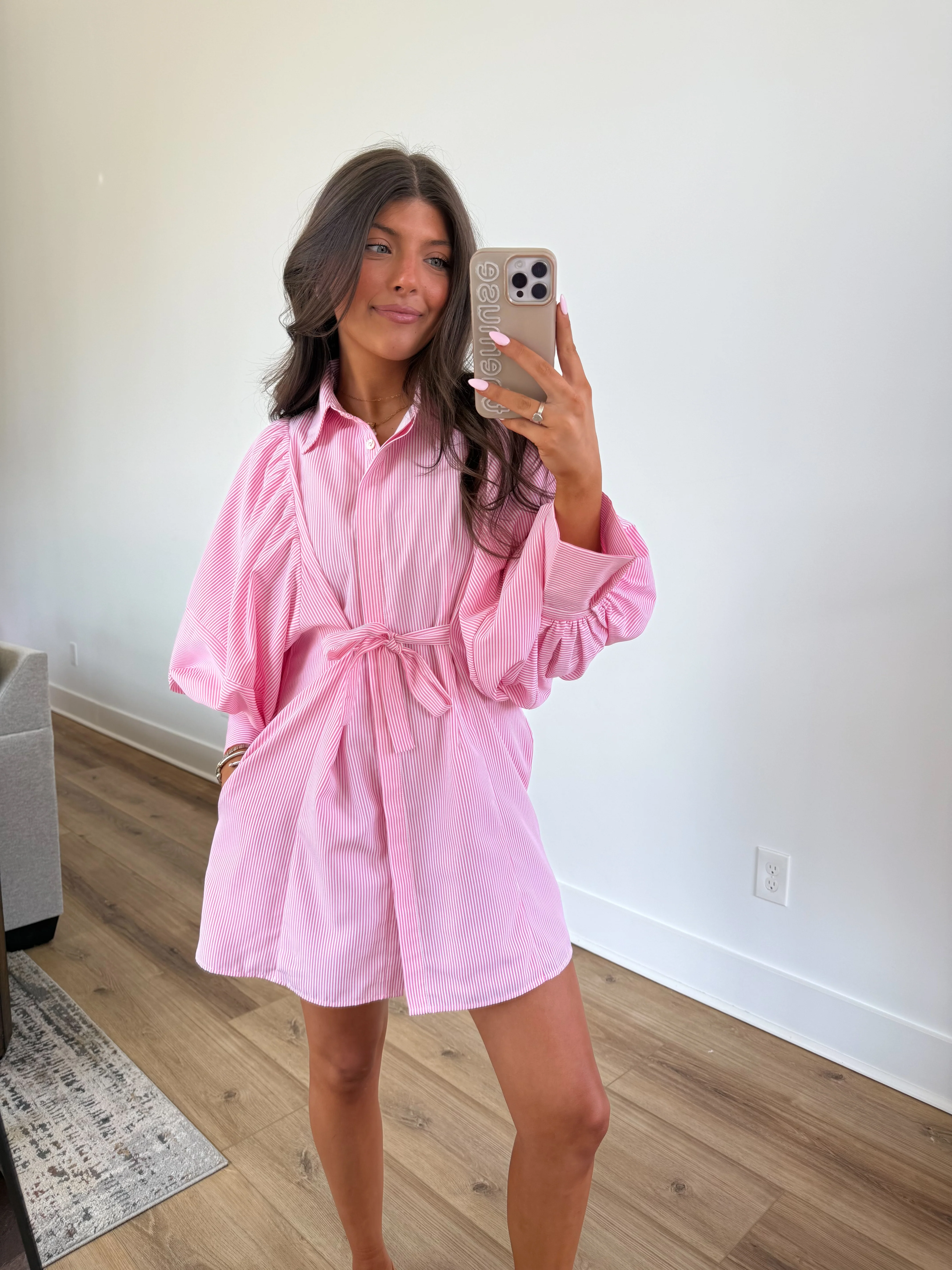 Sunday Morning Dress (Pink Stripes) - Image 4