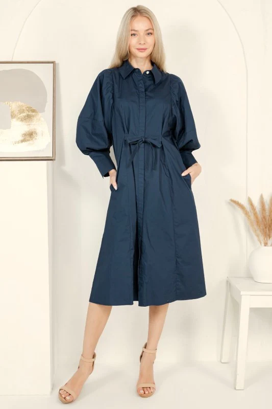 Sunday Morning Midi Dress (Navy) - Image 10