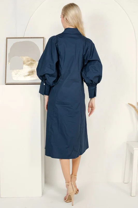 Sunday Morning Midi Dress (Navy) - Image 11