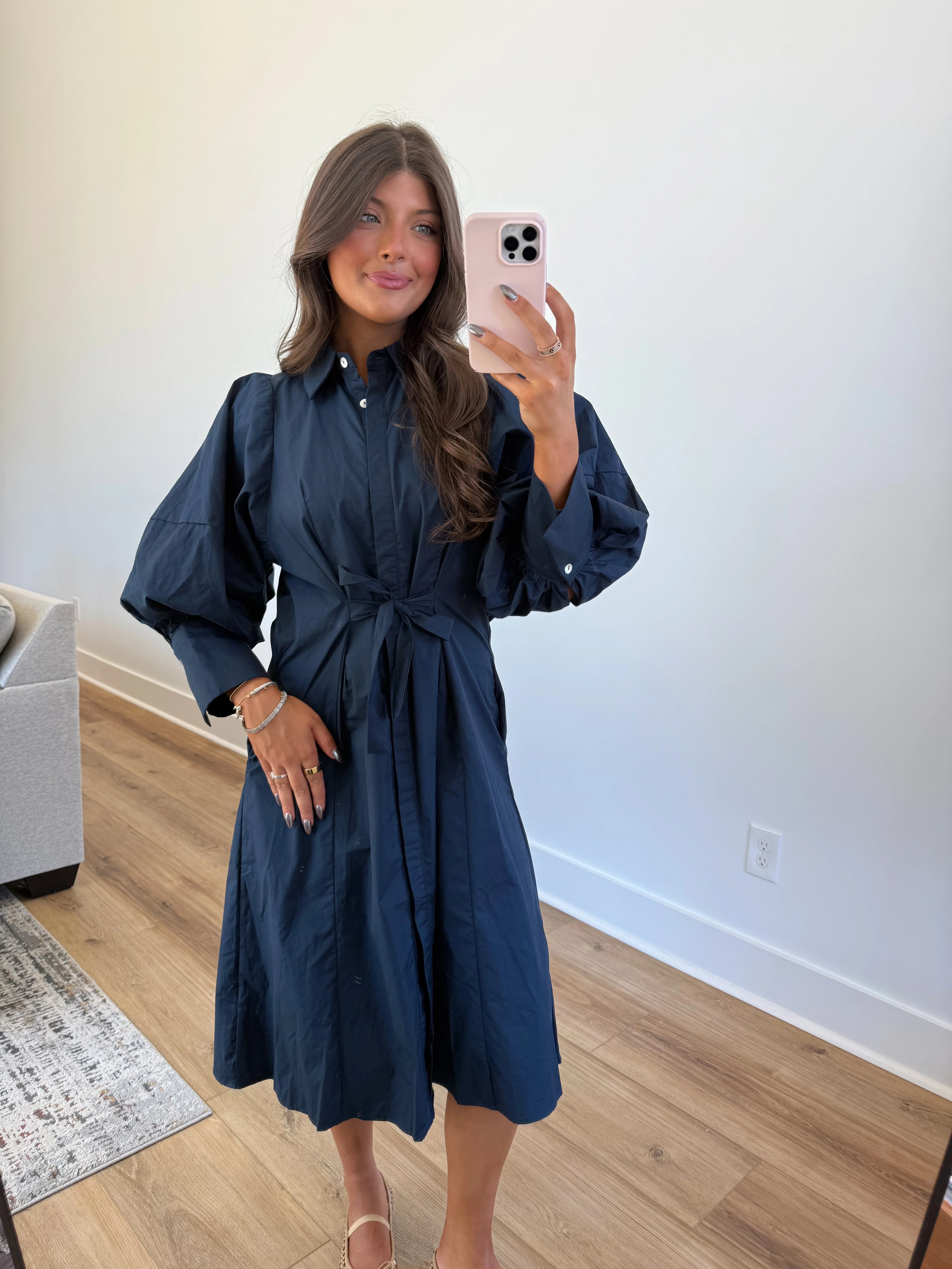 Sunday Morning Midi Dress (Navy) - Image 8