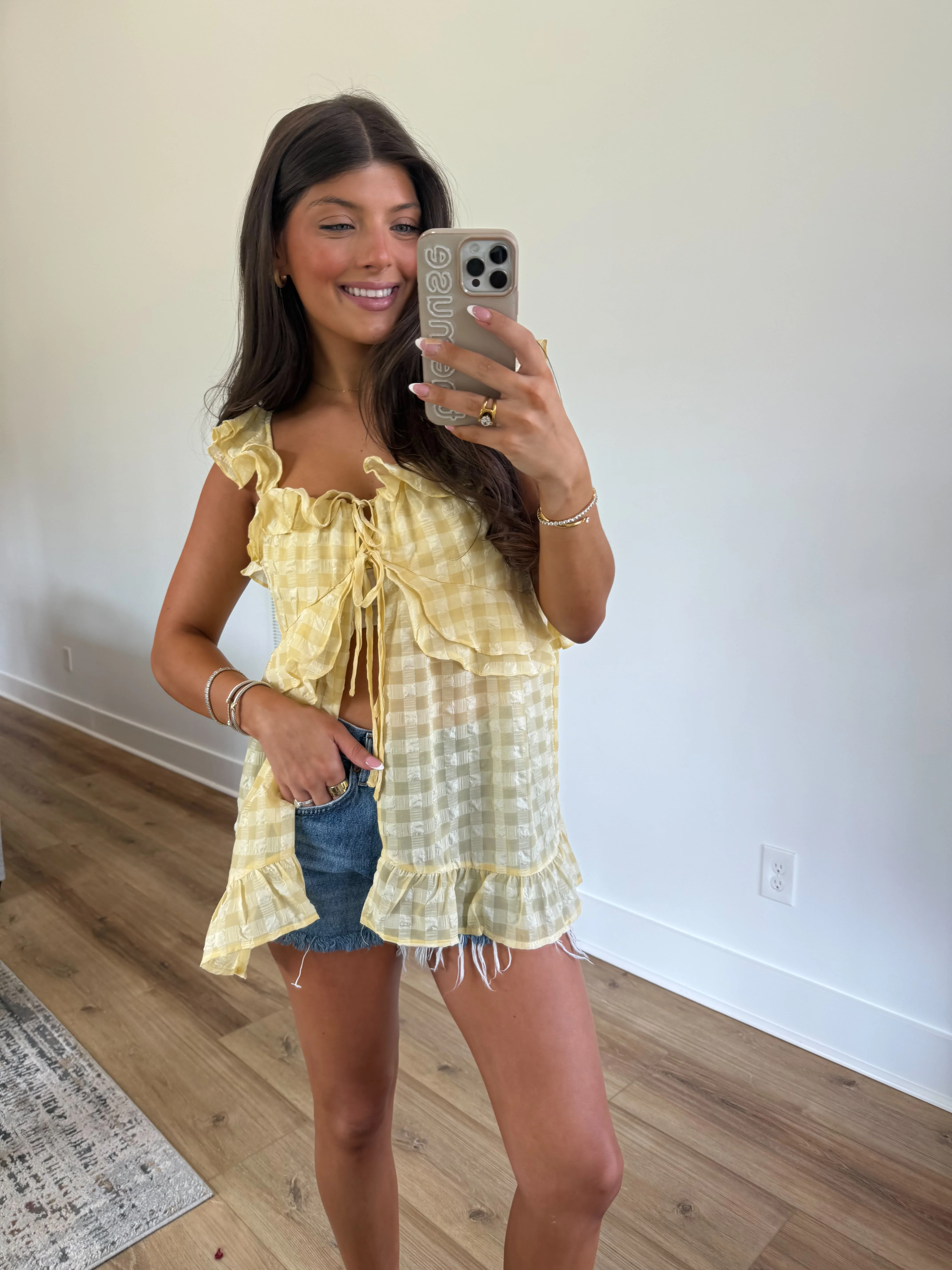 Sunny Gingham Ruffle Top - Image 2
