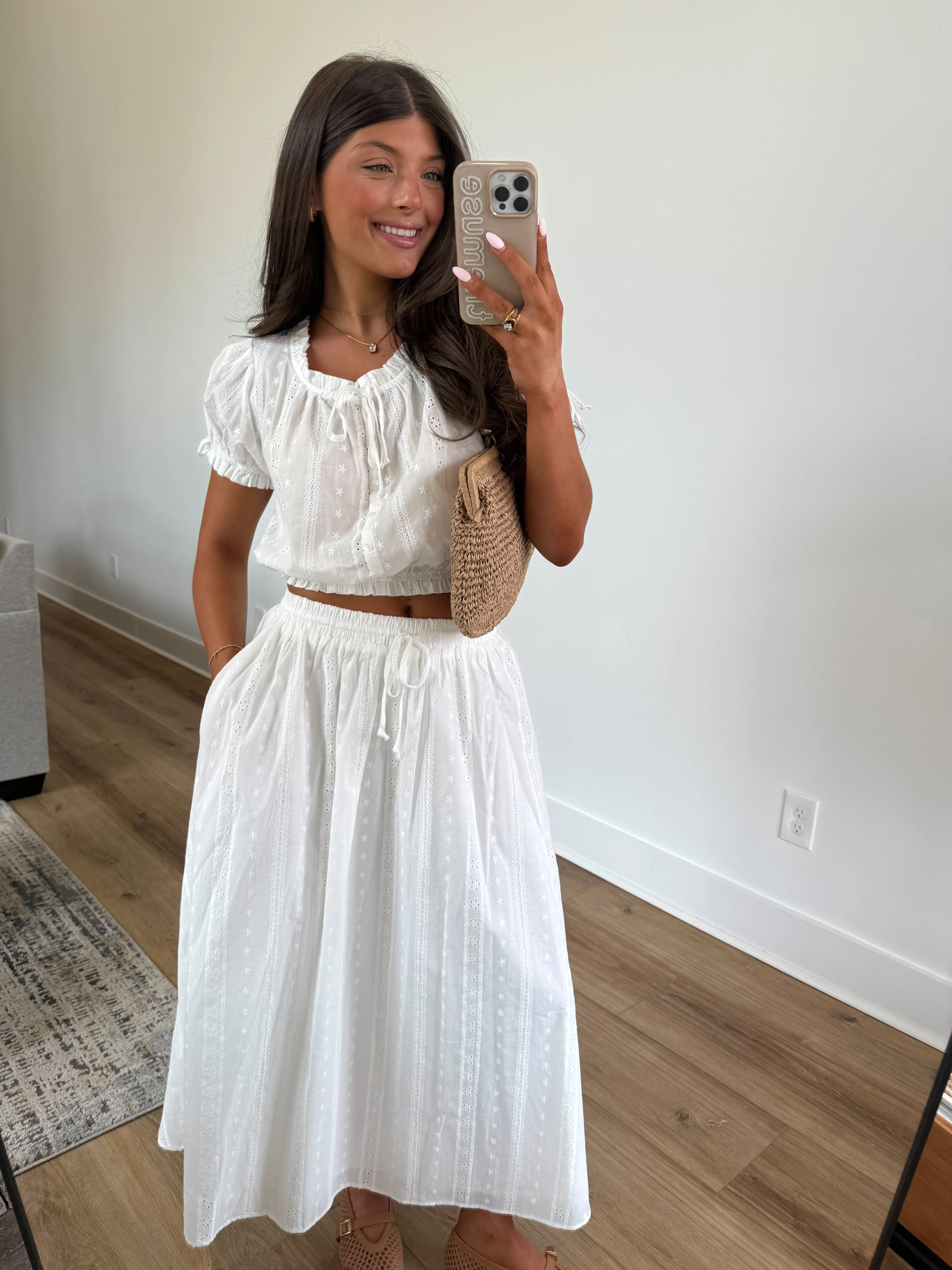 Sweet Eyelet Skirt Set