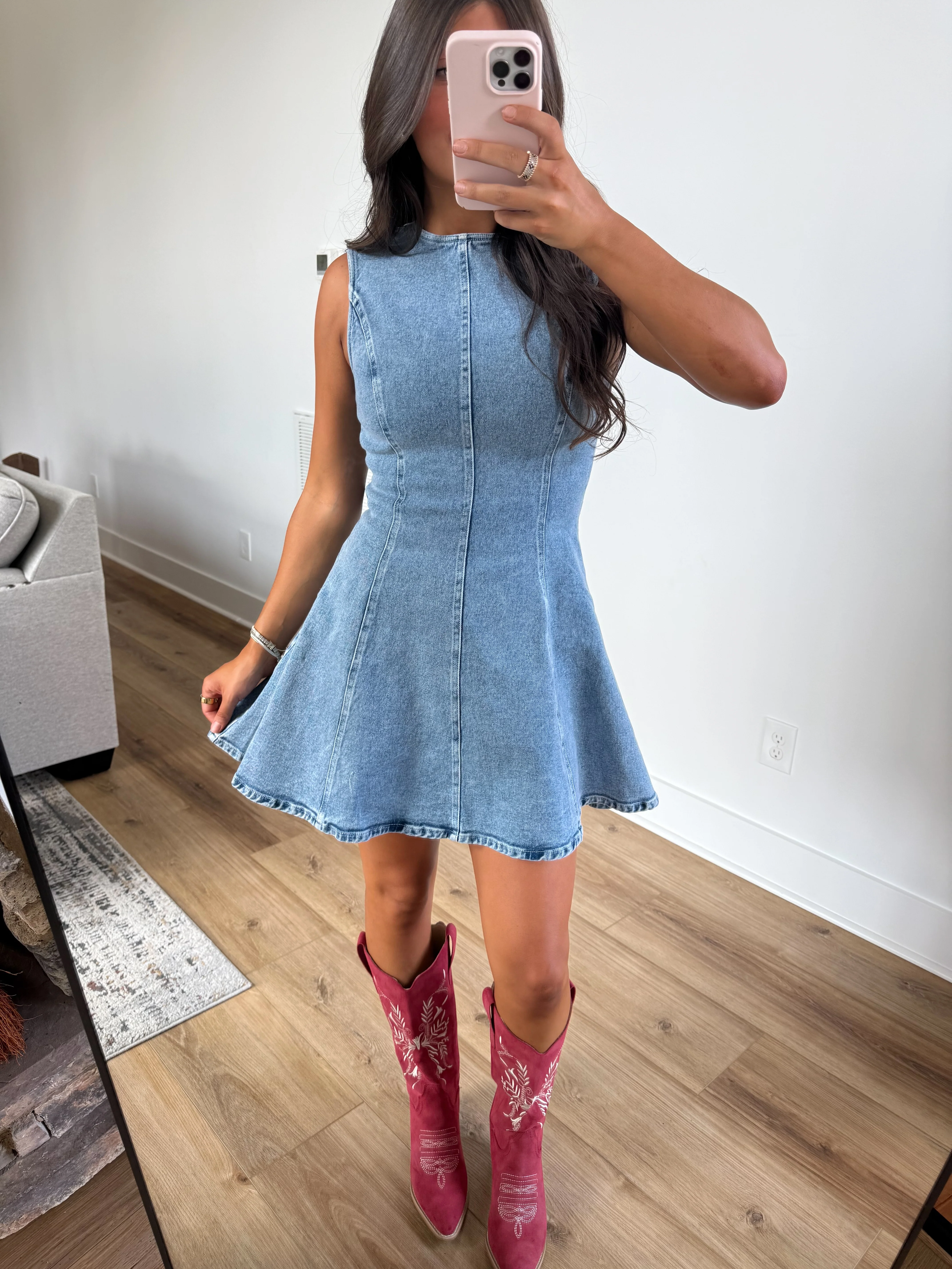 Sweet on You Dress (Denim) - Image 4