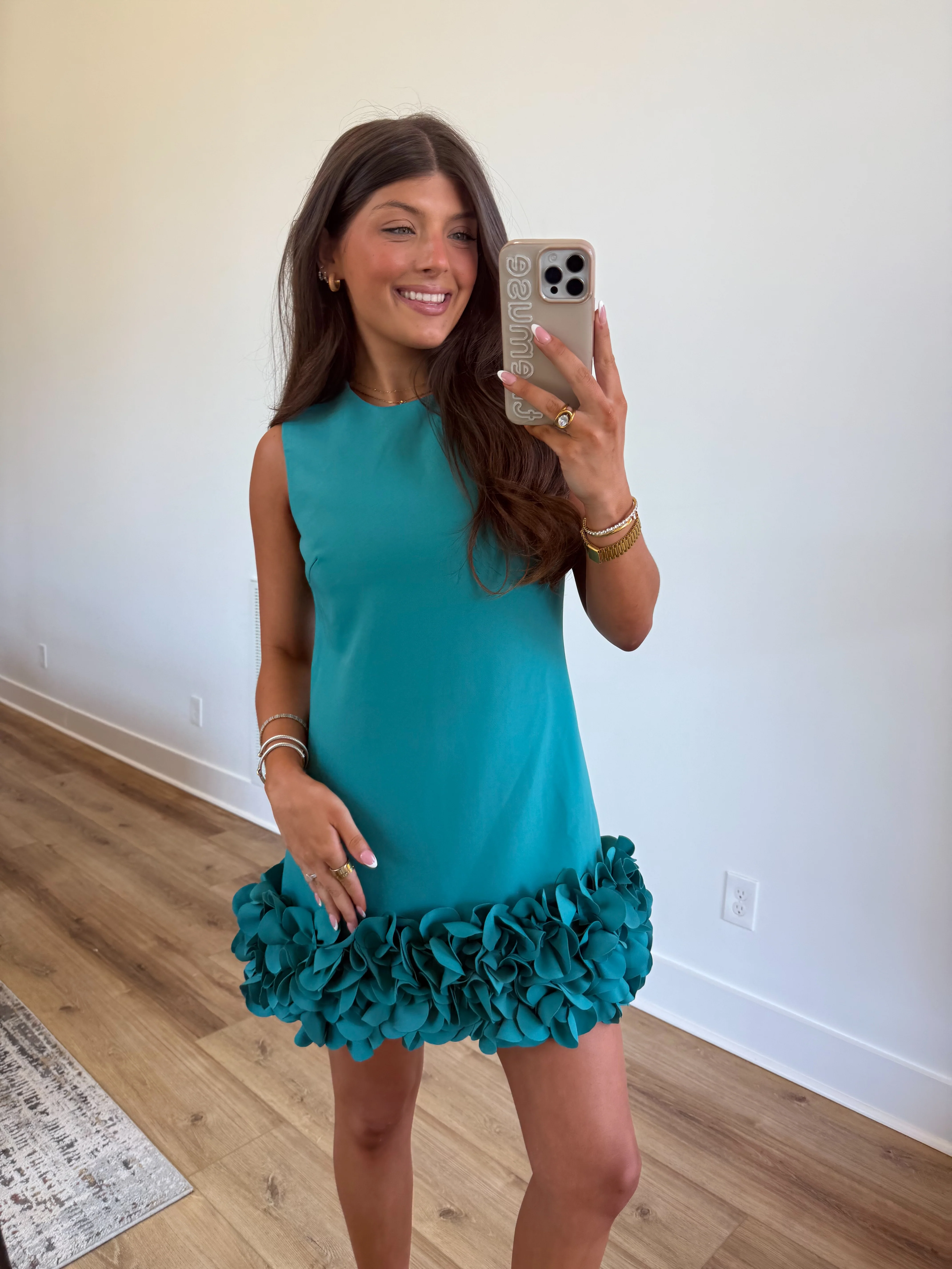 Teal Drop Ruffle Mini Dress (PRE-ORDER (MAY 8TH)/ Restock) - Image 4