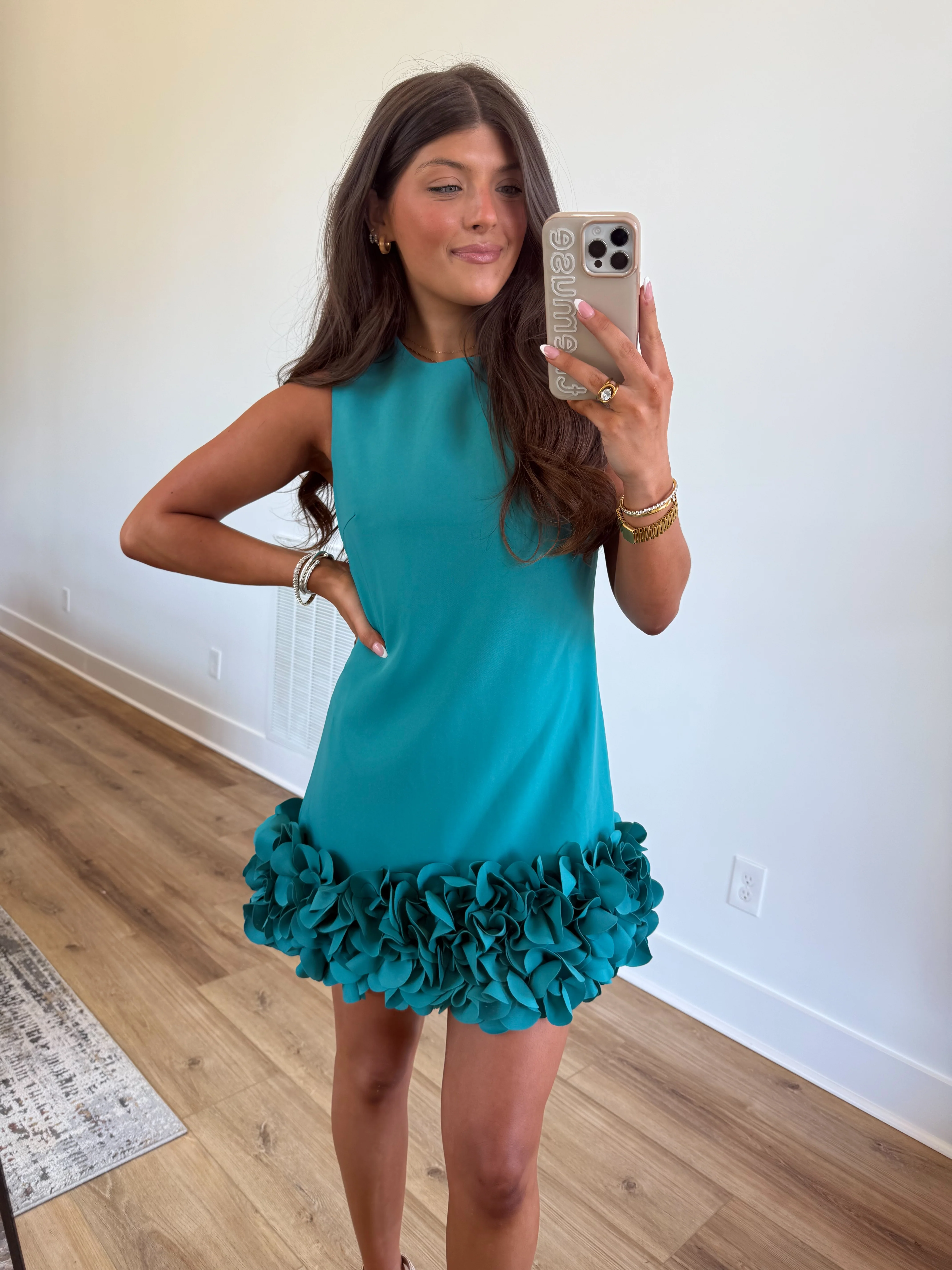 Teal Drop Ruffle Mini Dress (PRE-ORDER (MAY 8TH)/ Restock) - Image 6