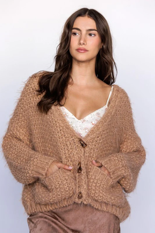 Teddy Toasty Cardigan (Tan) - Image 6