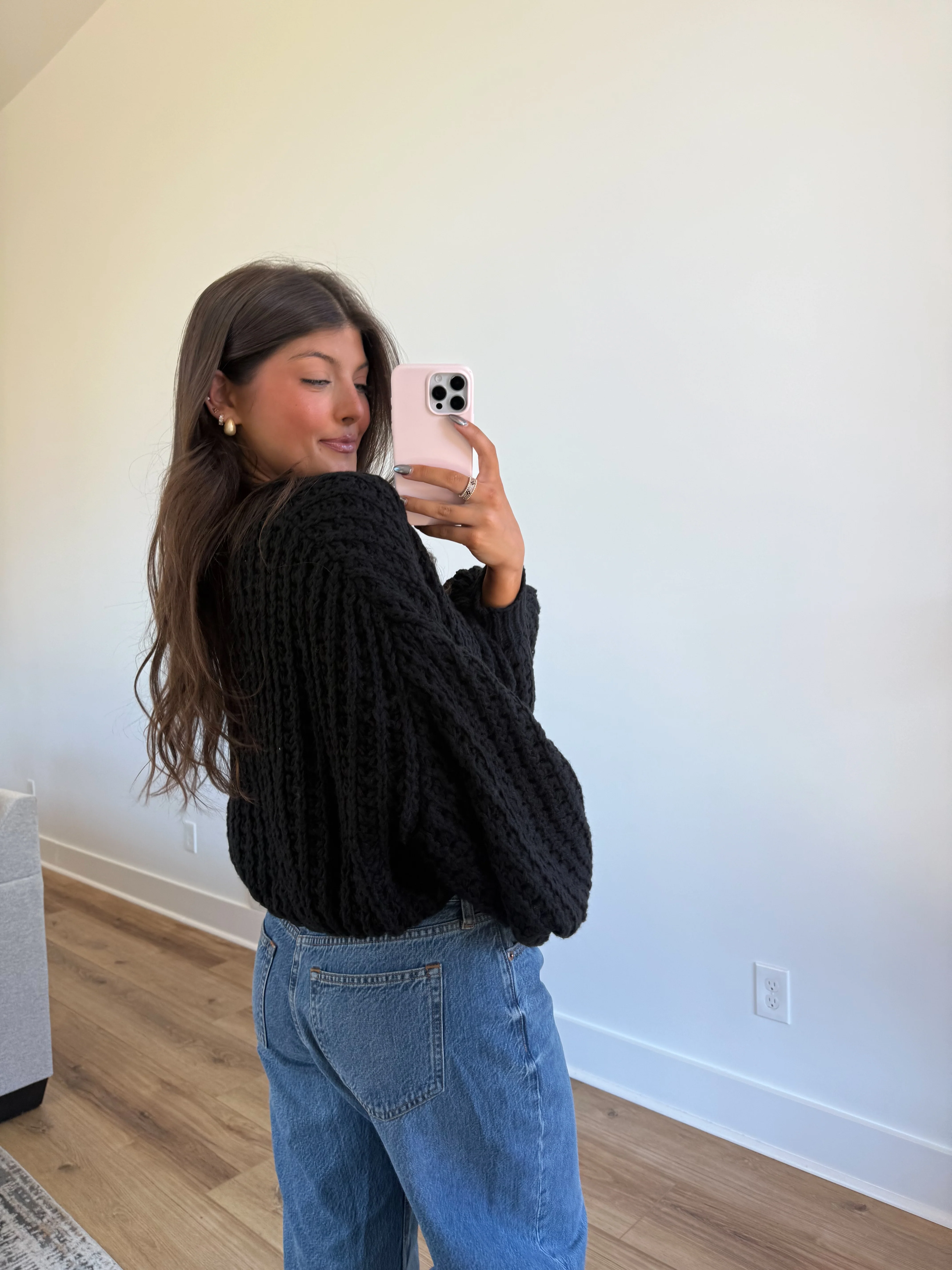 The Balloon Sleeve Tie Cardigan - Image 4