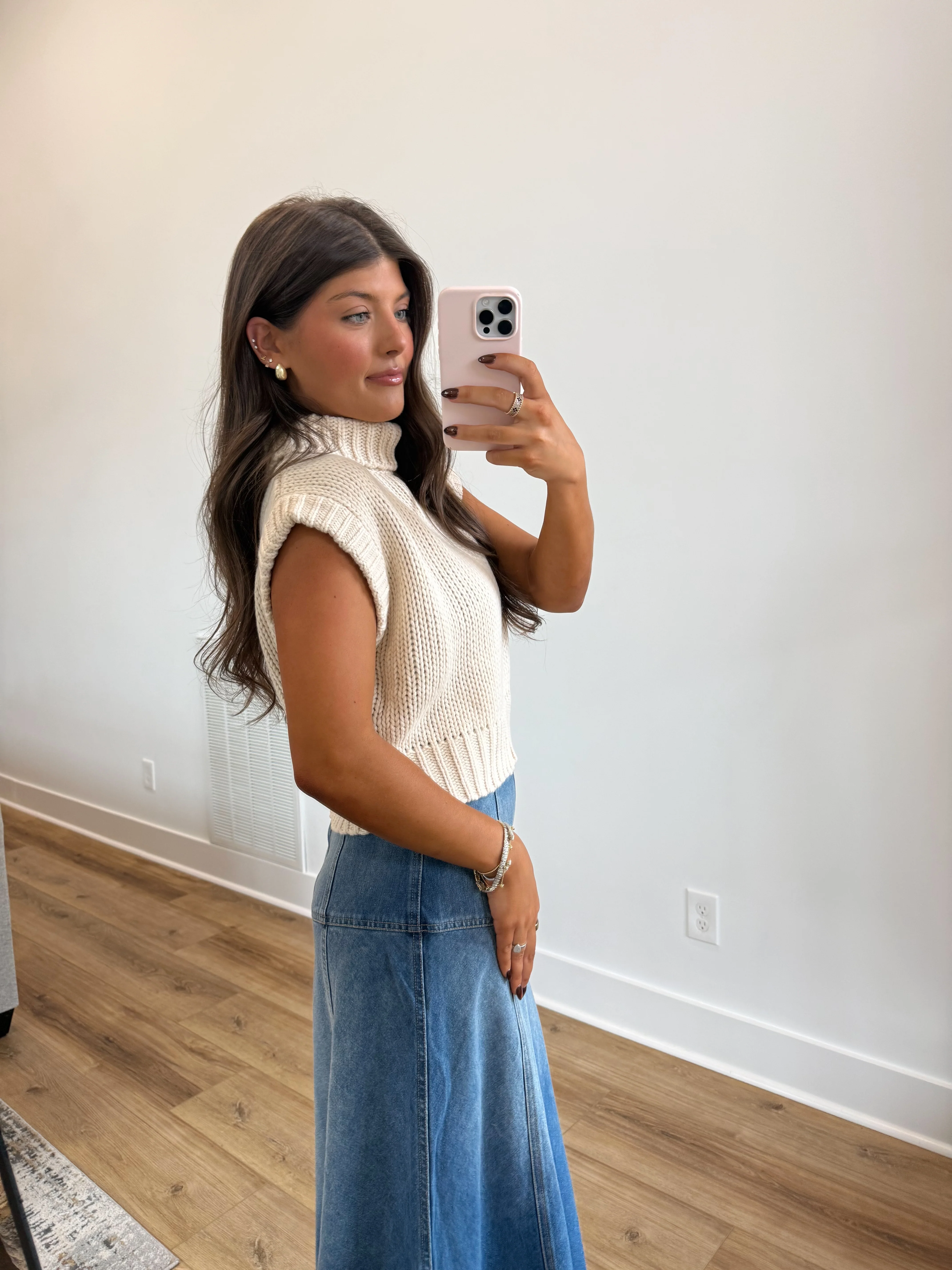 The Bennett Sweater Vest (Cream) - Image 3