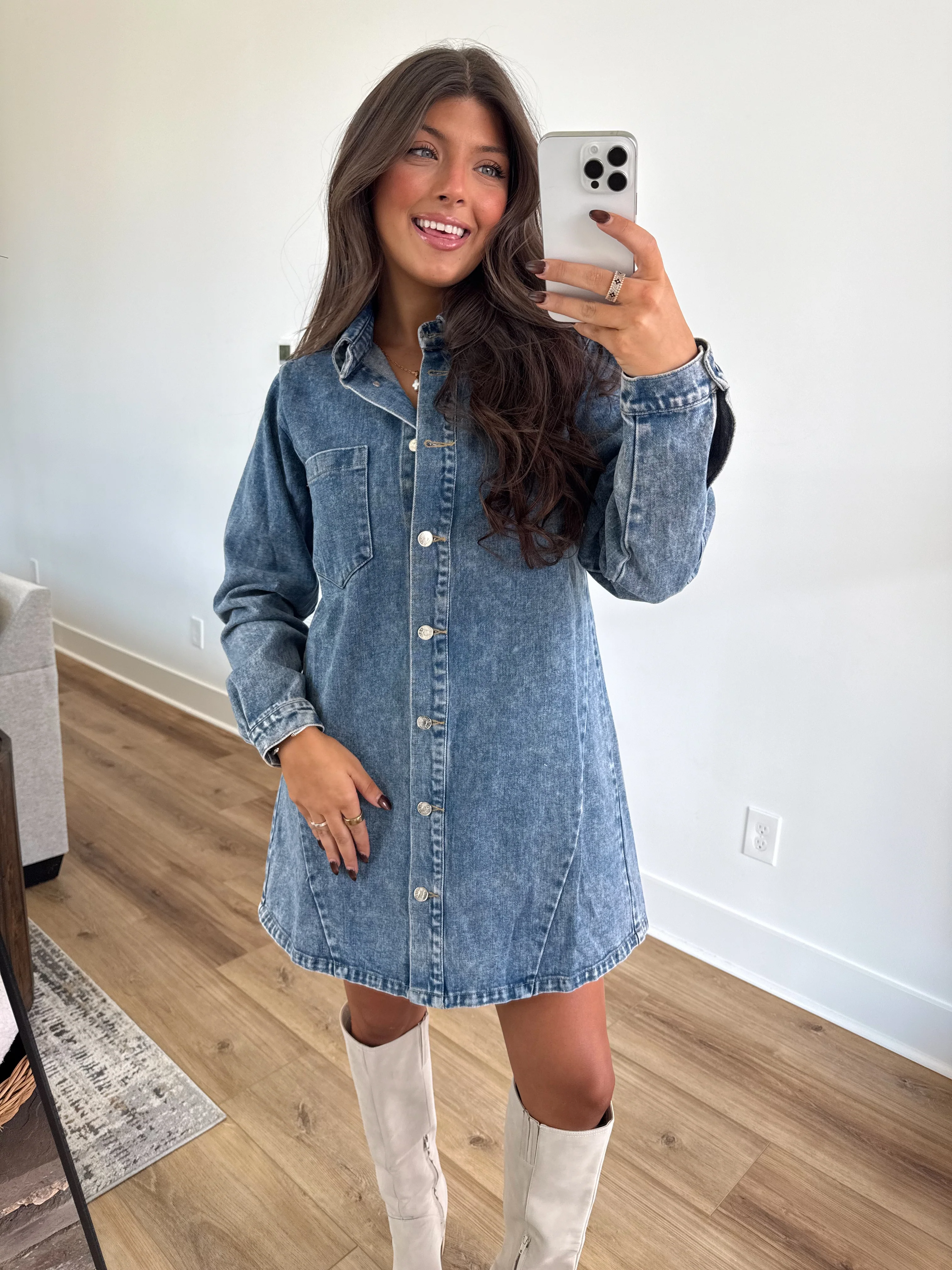 The Blake Denim Shirt Dress - Image 2