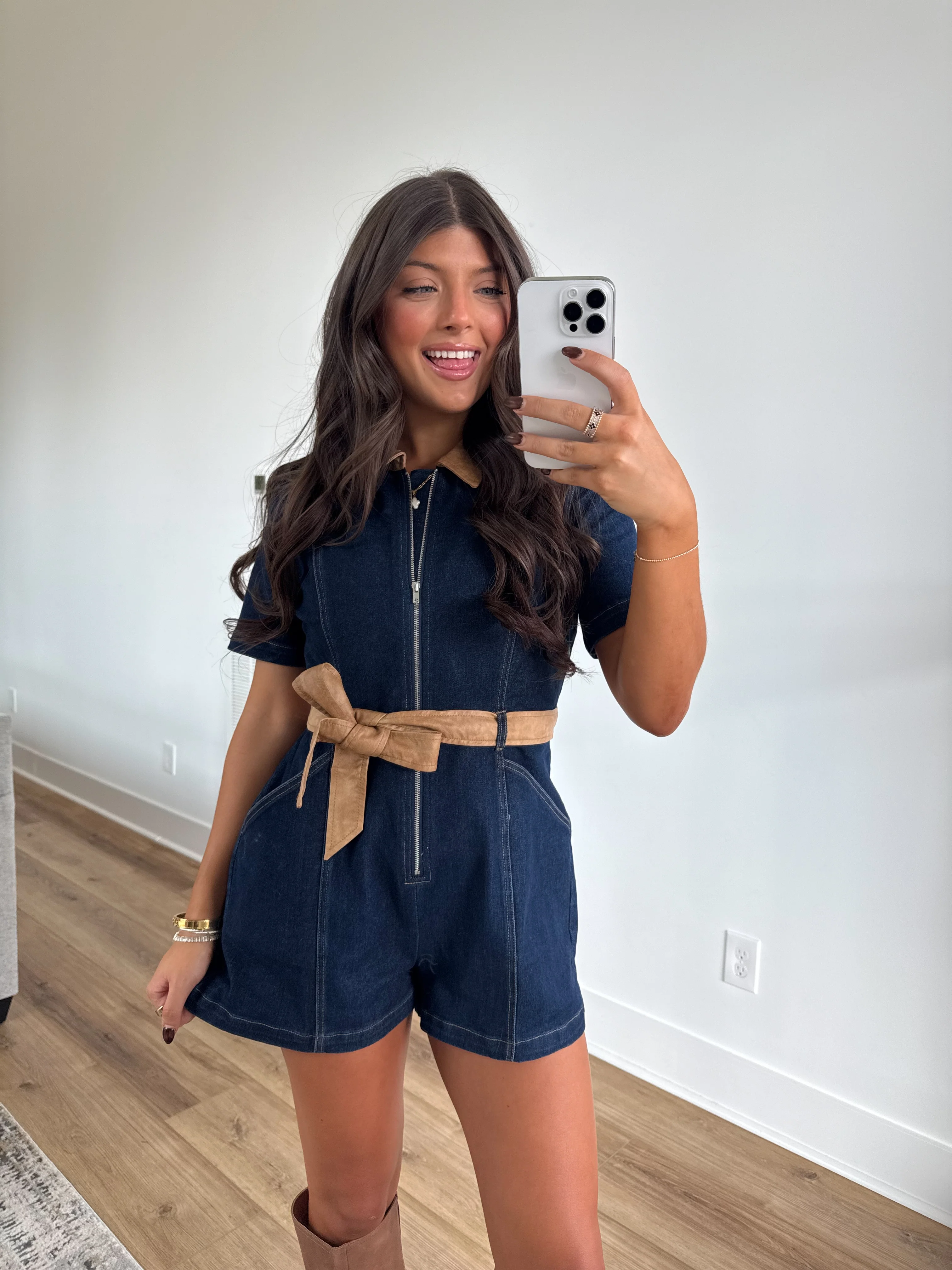 The Brownstone Denim Romper - Image 5