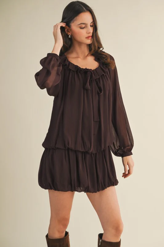 The Bubble Brown Fall Dress - Image 7