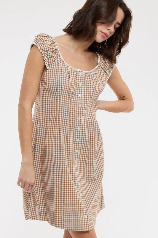 The Caramel Gingham Mini - Image 6
