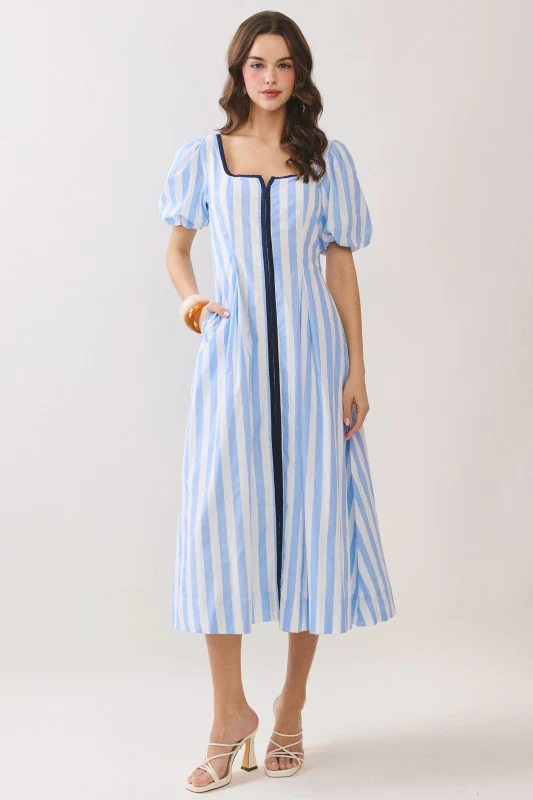 The Carolina Stripe Midi (Blue/Navy) - Image 10