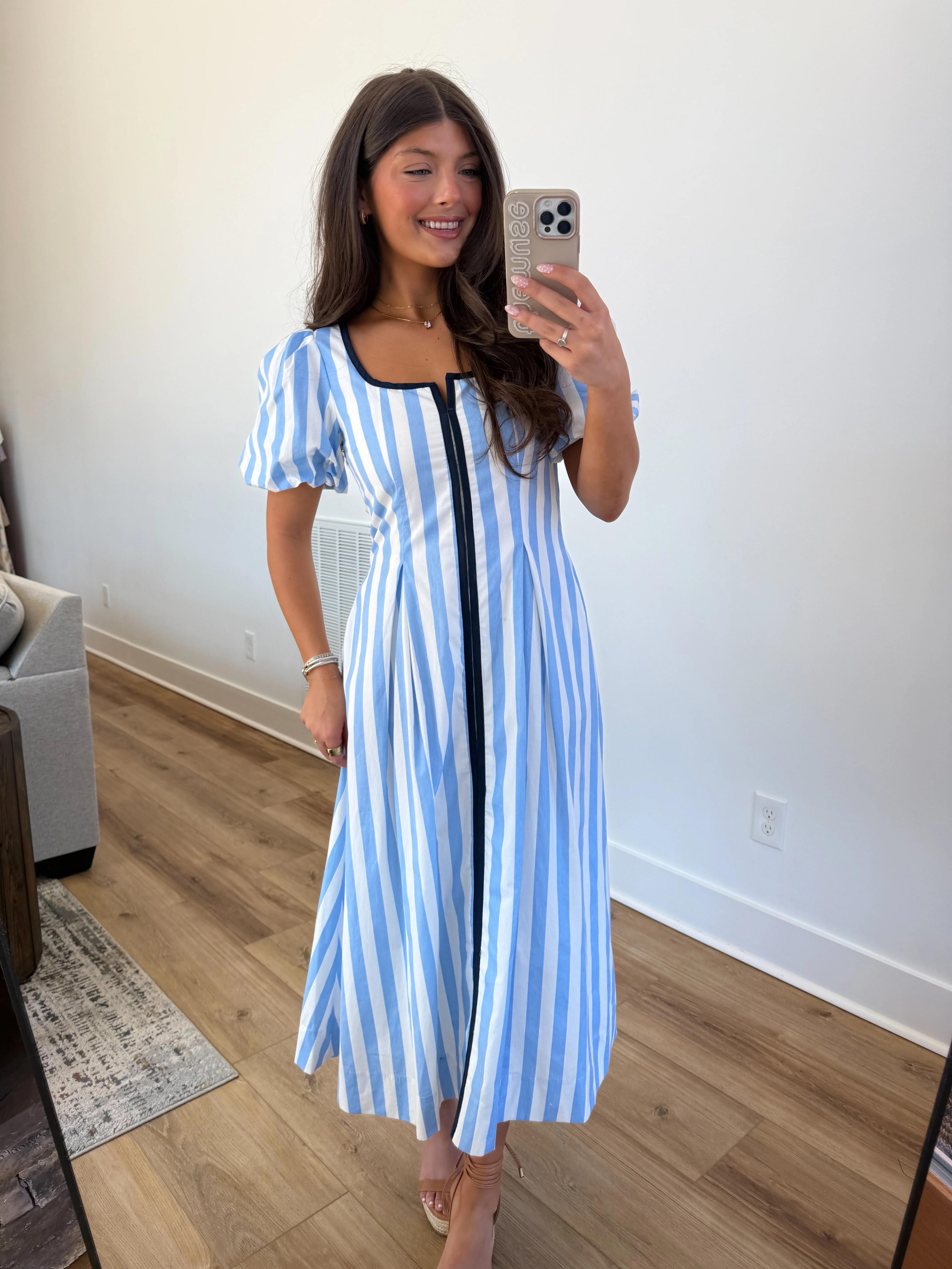 The Carolina Stripe Midi (Blue/Navy) - Image 2