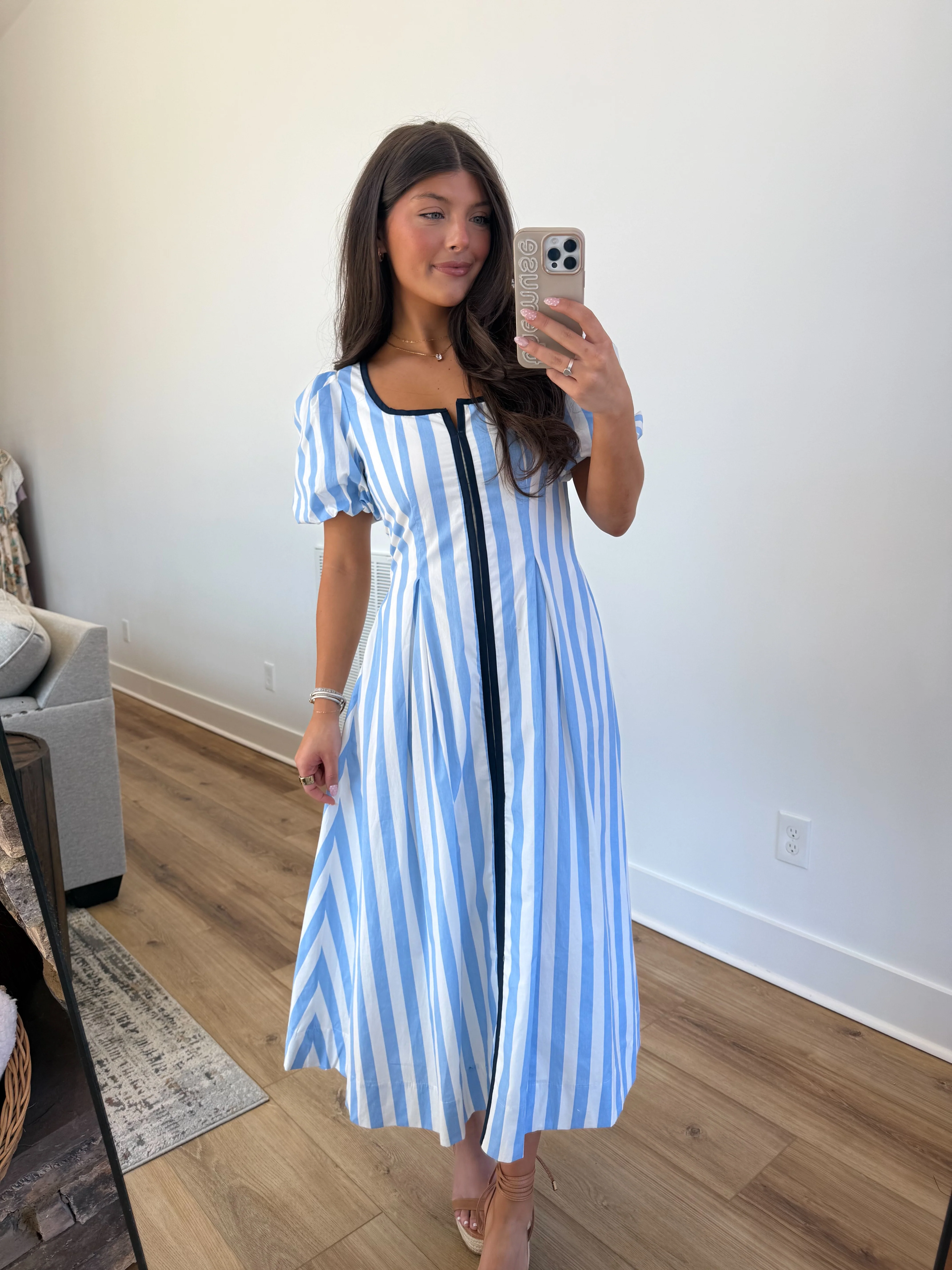 The Carolina Stripe Midi (Blue/Navy) - Image 4
