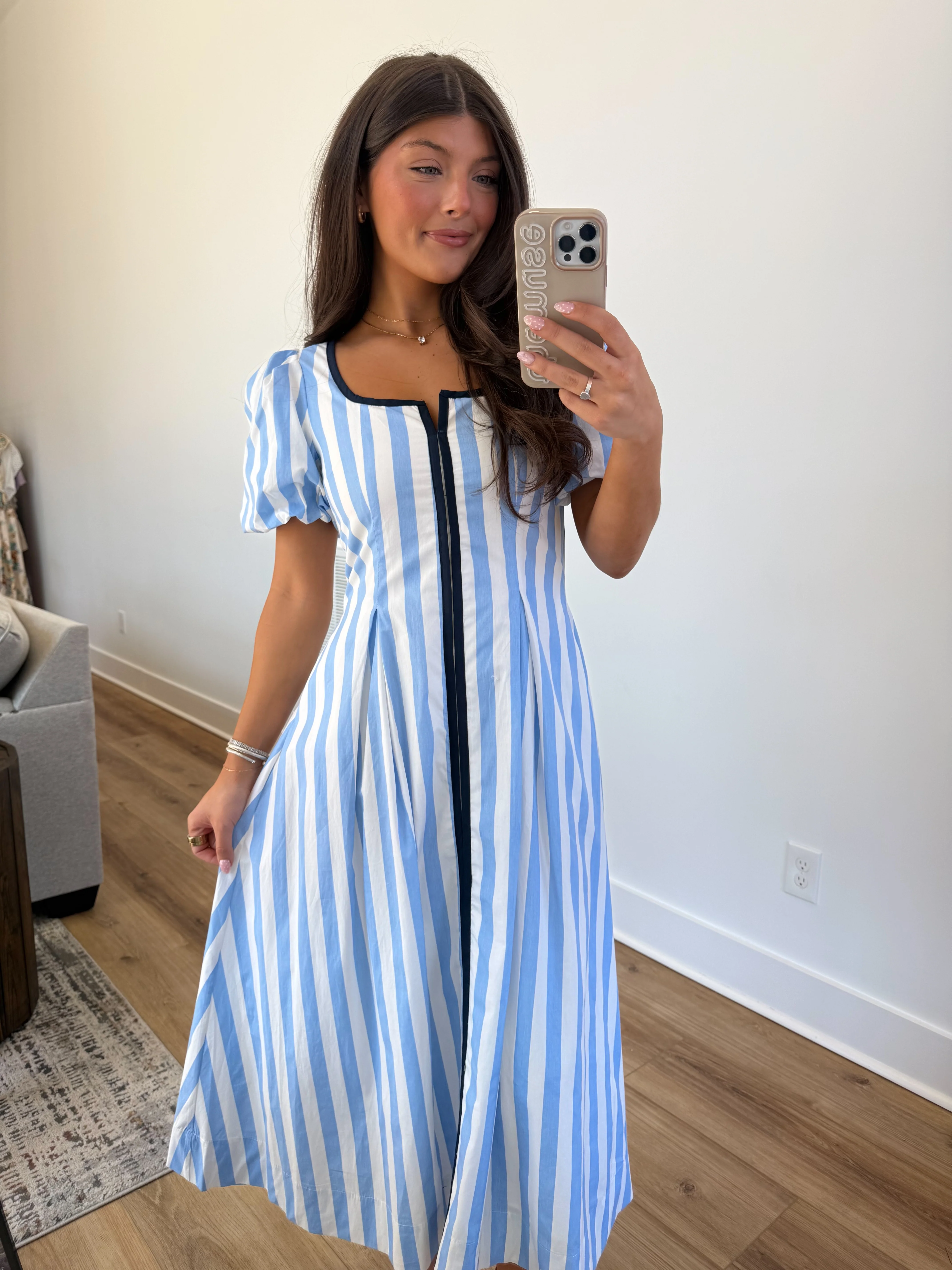 The Carolina Stripe Midi (Blue/Navy) - Image 6
