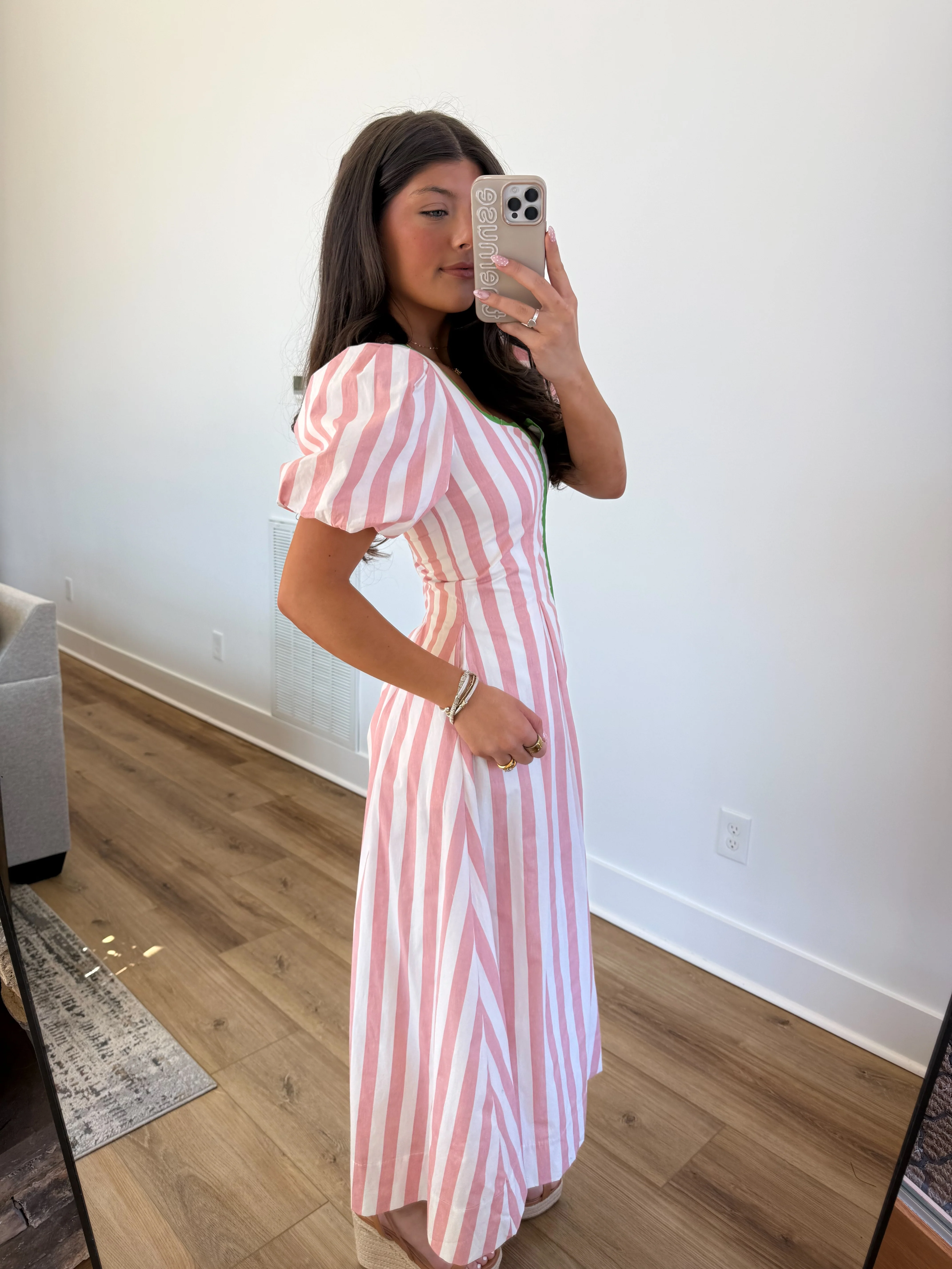 The Carolina Stripe Midi (Pink/Green) - Image 6