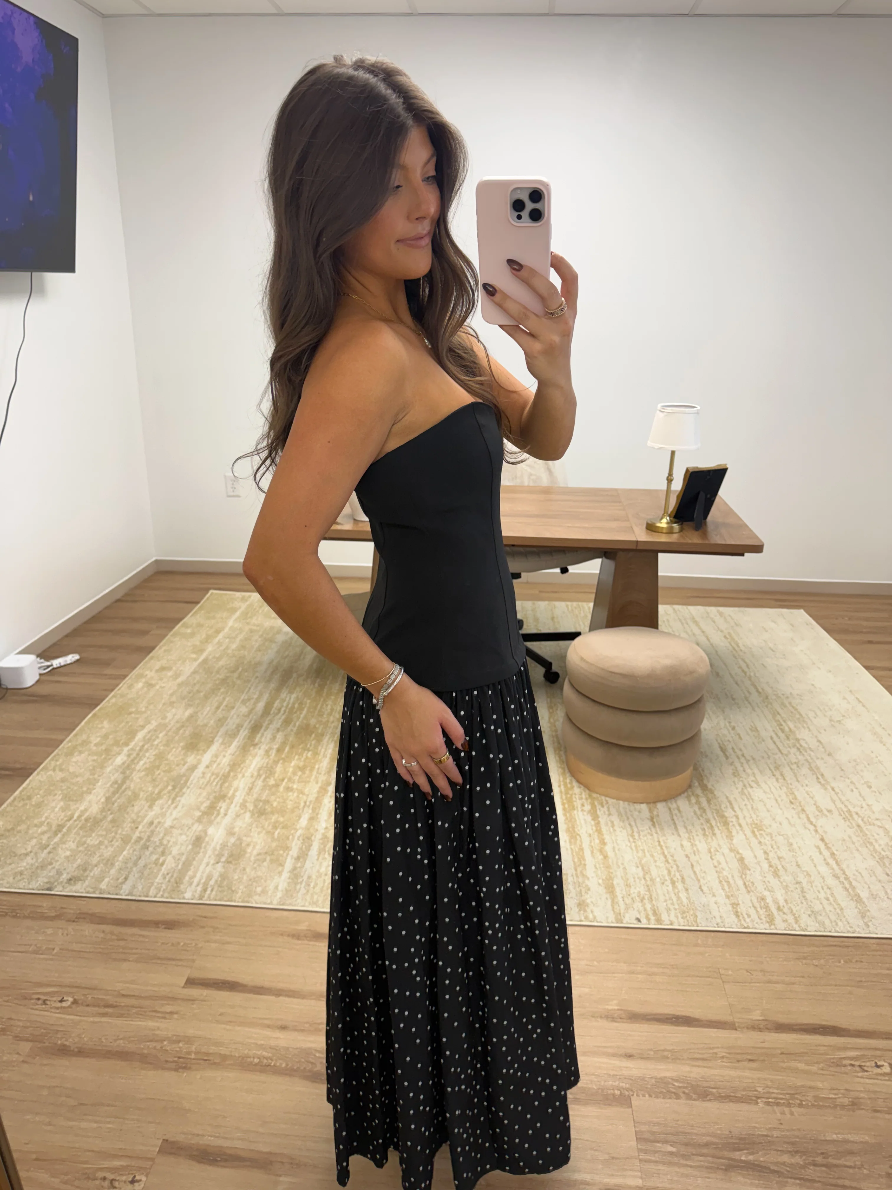 The Champagne Night Dress (Black Midi) - Image 2