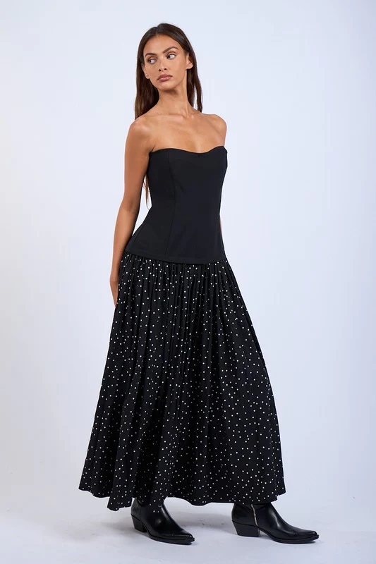 The Champagne Night Dress (Black Midi) - Image 4