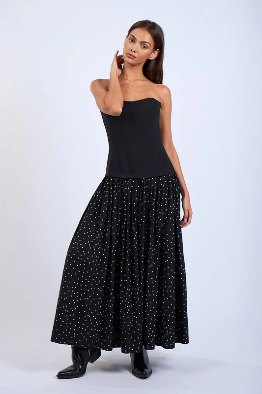 The Champagne Night Dress (Black Midi) - Image 6
