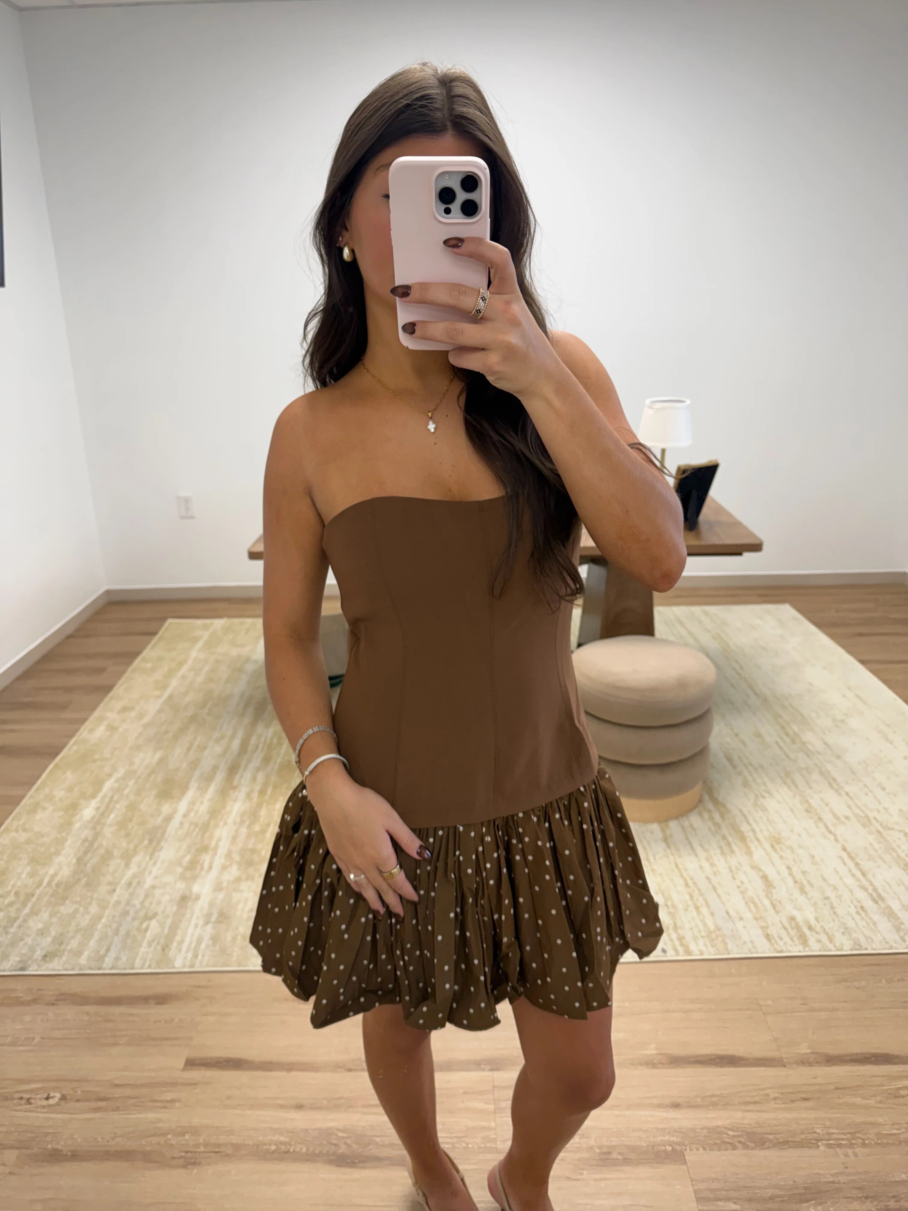 The Champagne Night Dress (Brown Mini) - Image 2