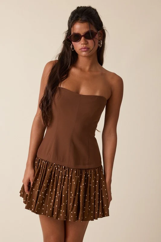 The Champagne Night Dress (Brown Mini) - Image 5
