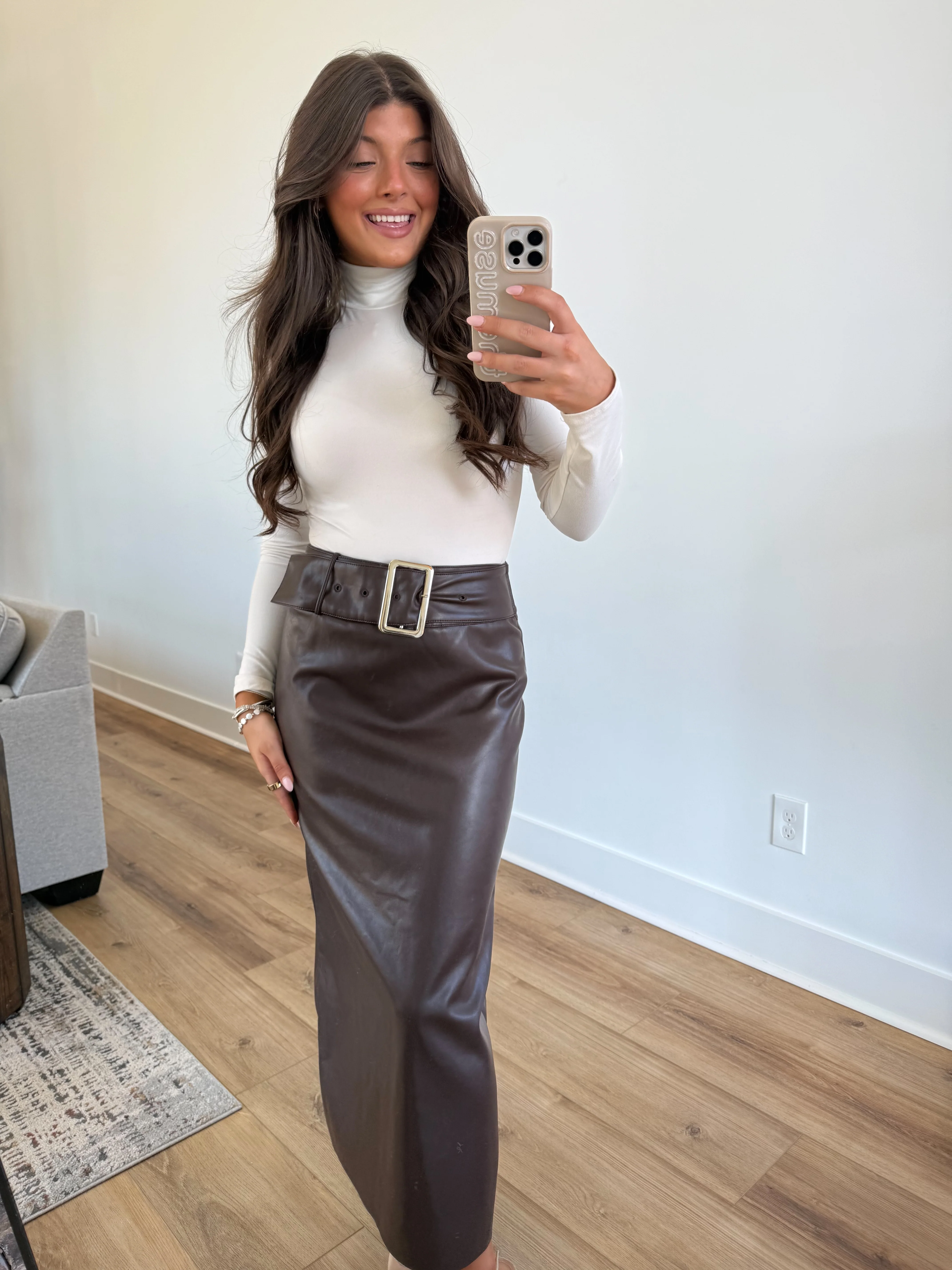The Chestnut Belted Midi Skirt - Image 2