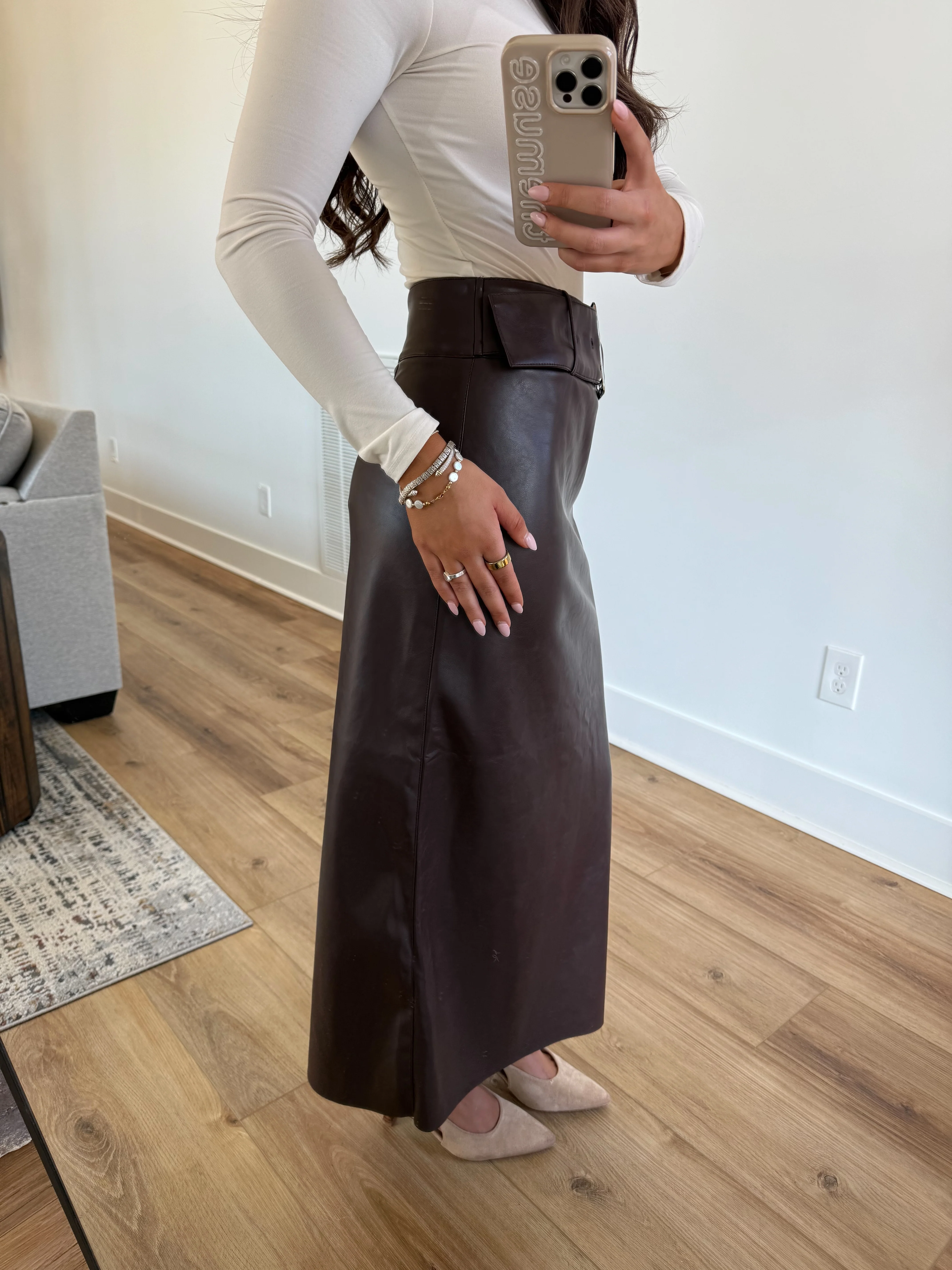 The Chestnut Belted Midi Skirt - Image 4
