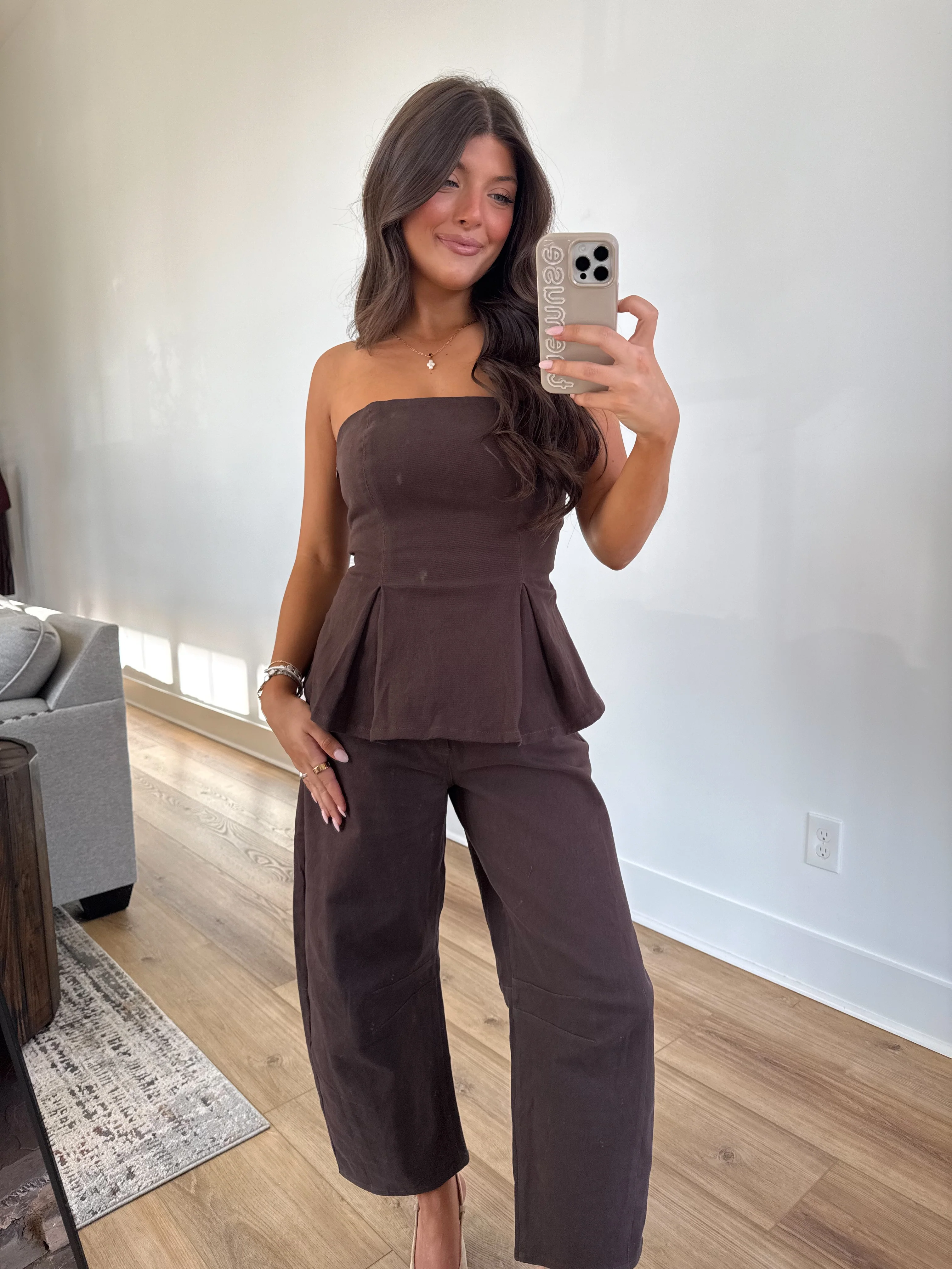 The Cocoa Peplum Set