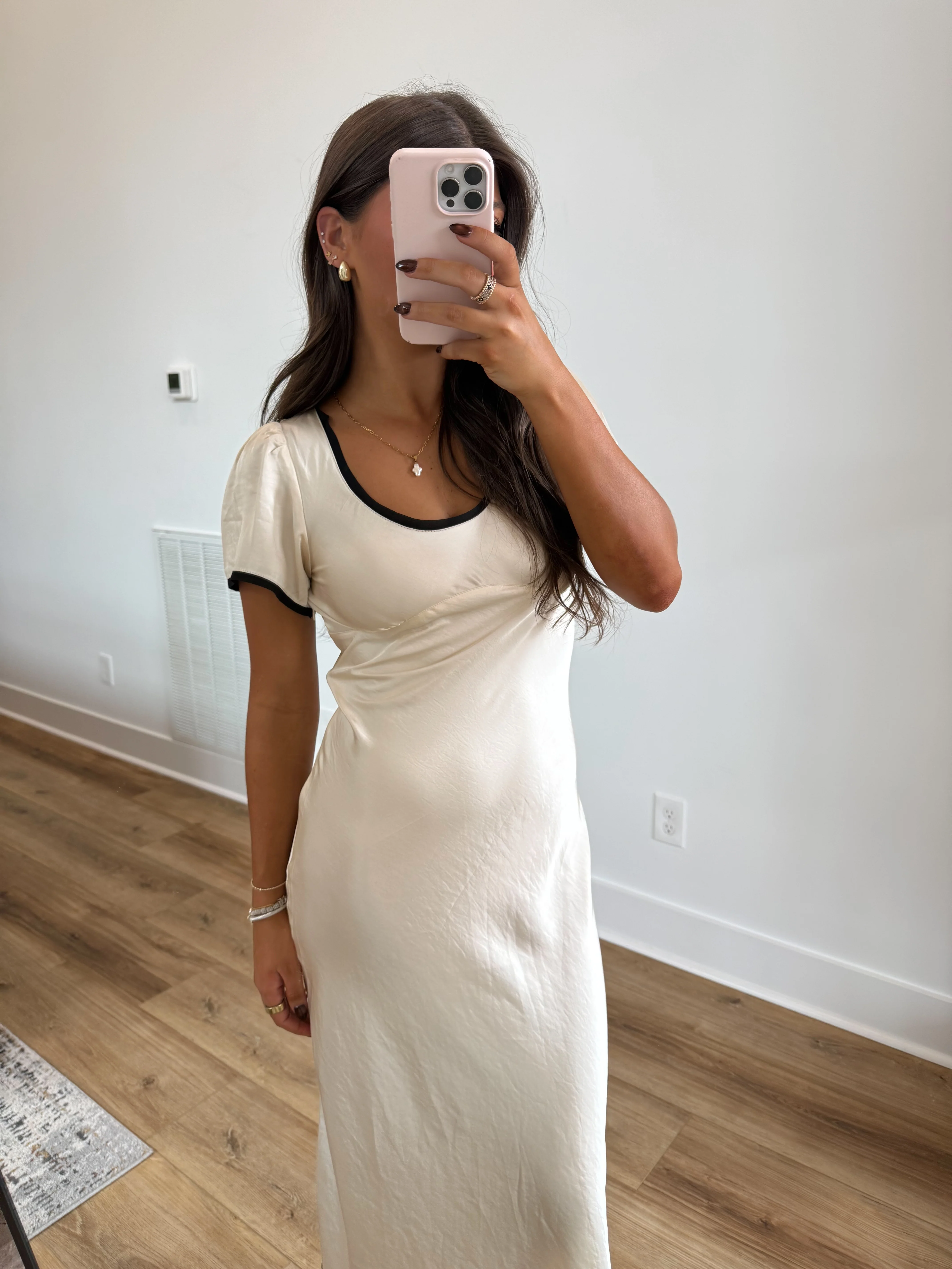 The Contrast Satin Dress - Image 2