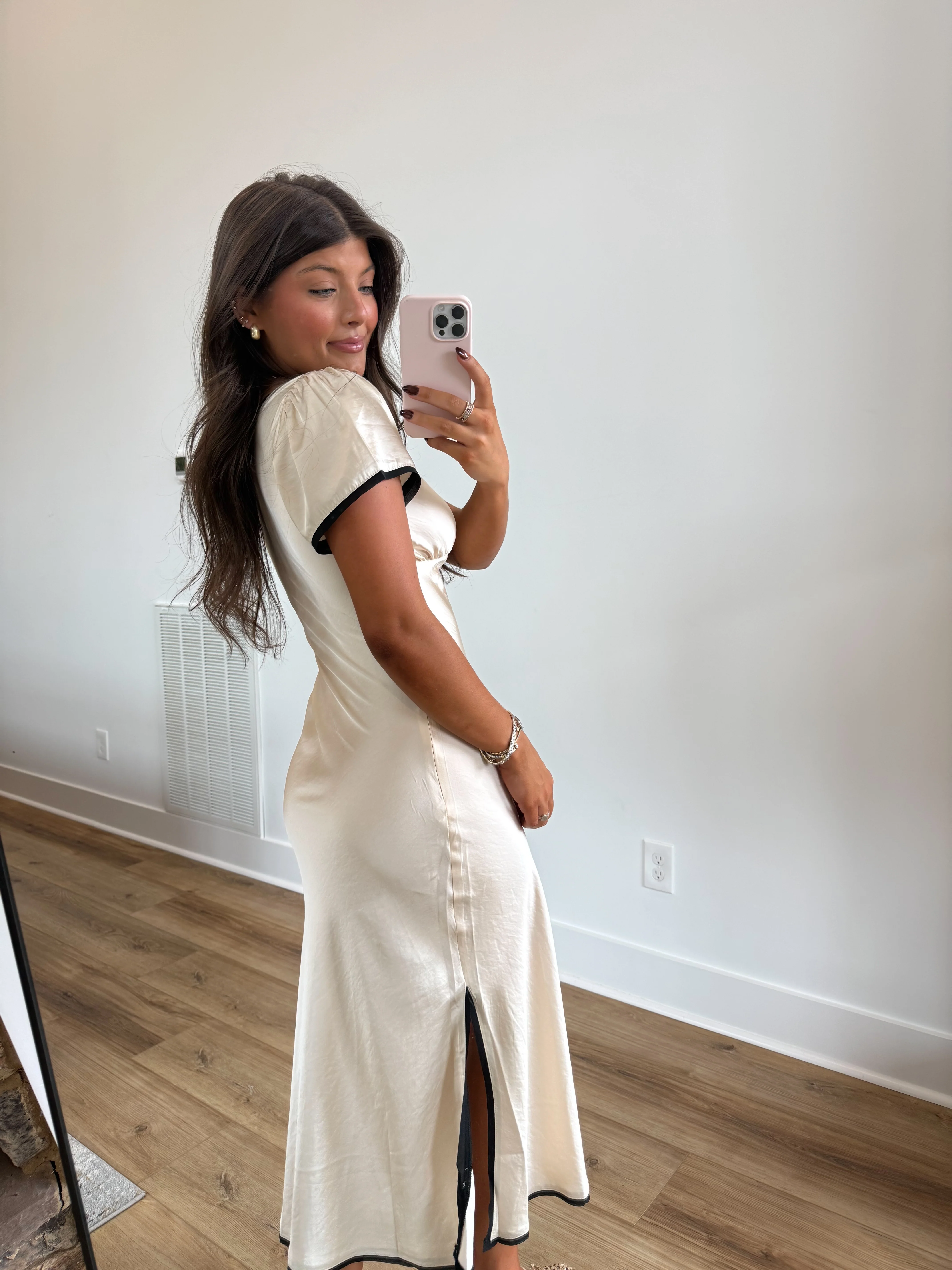 The Contrast Satin Dress - Image 5