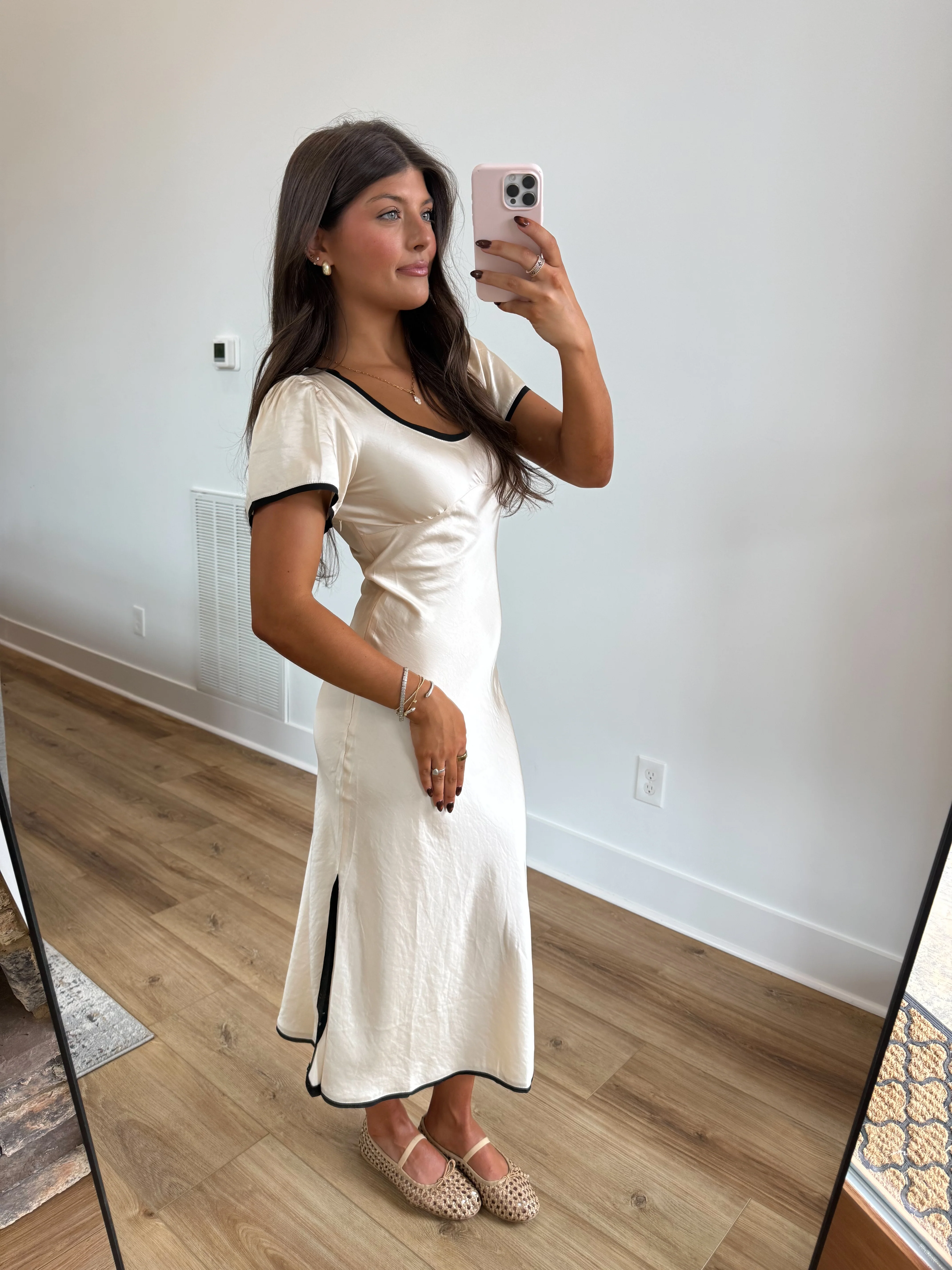 The Contrast Satin Dress - Image 6