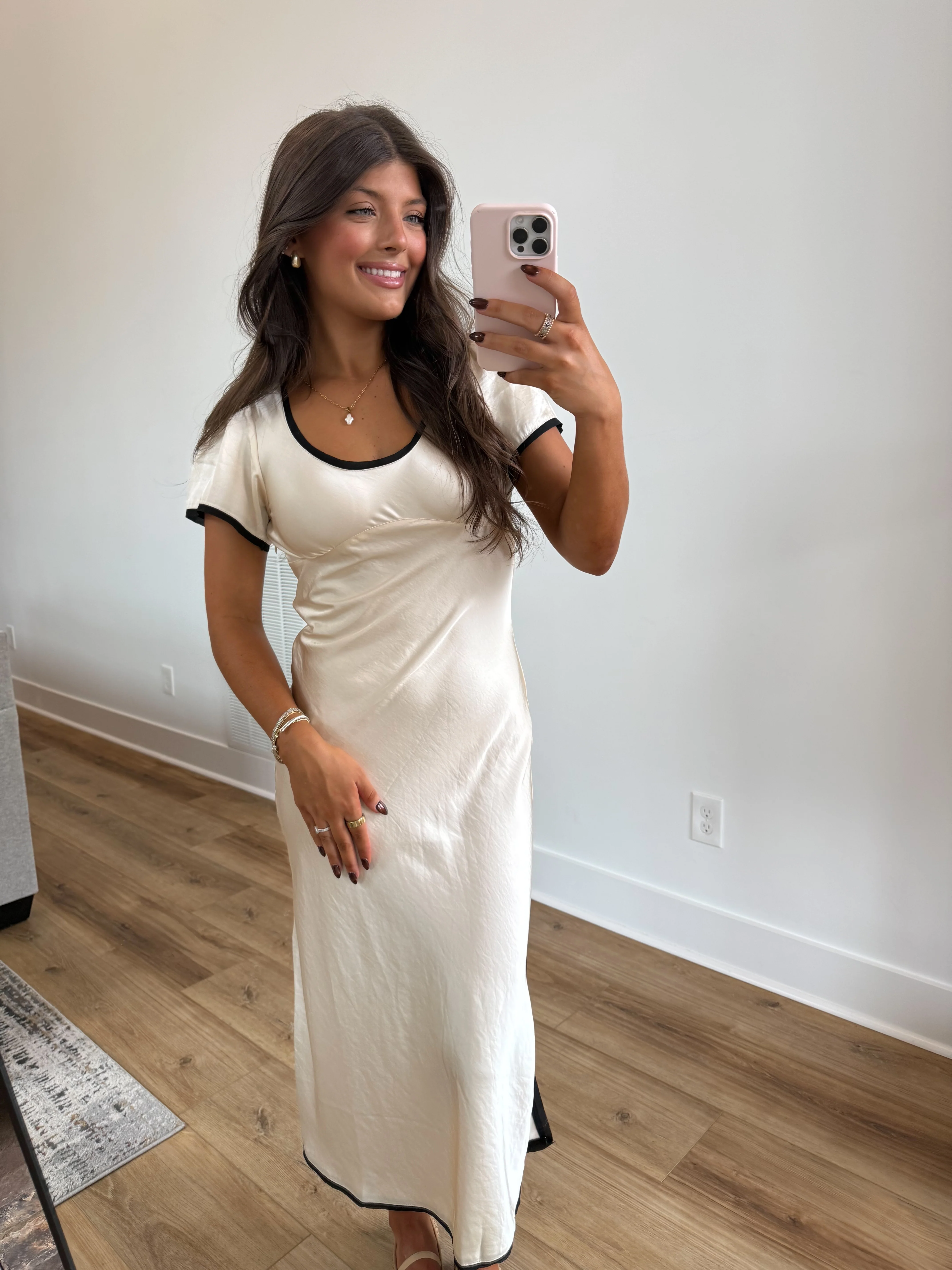 The Contrast Satin Dress - Image 7