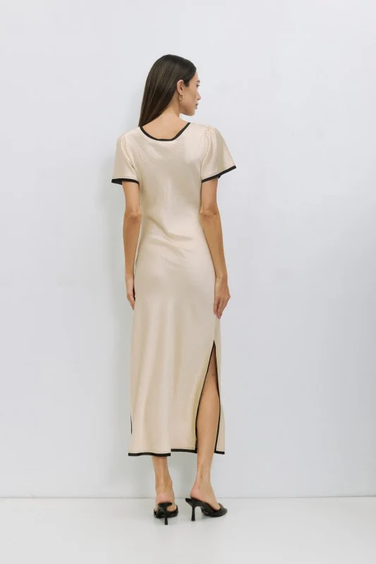 The Contrast Satin Dress - Image 9