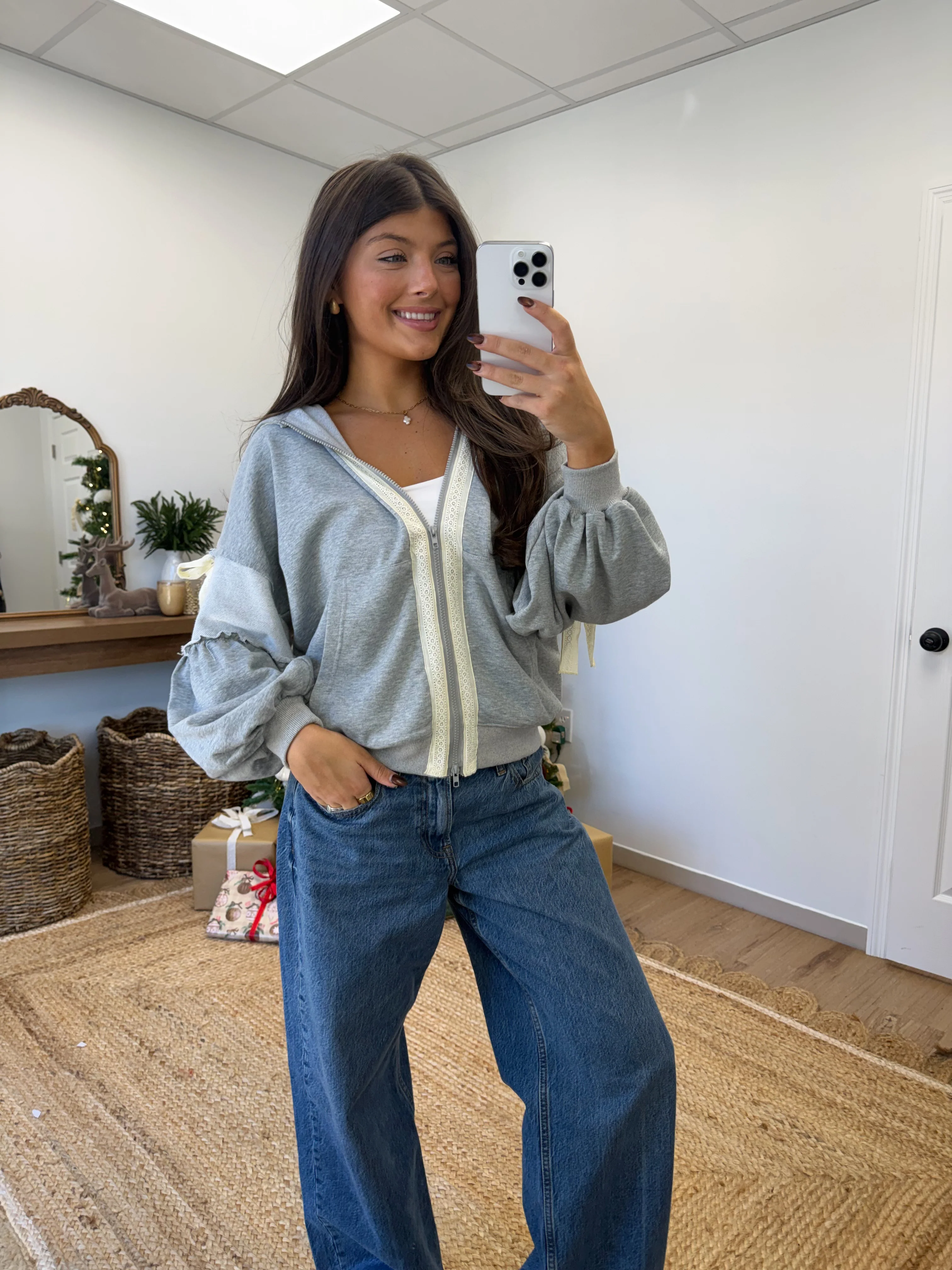 The Cozy Ribbon Lace Hoodie - Image 2