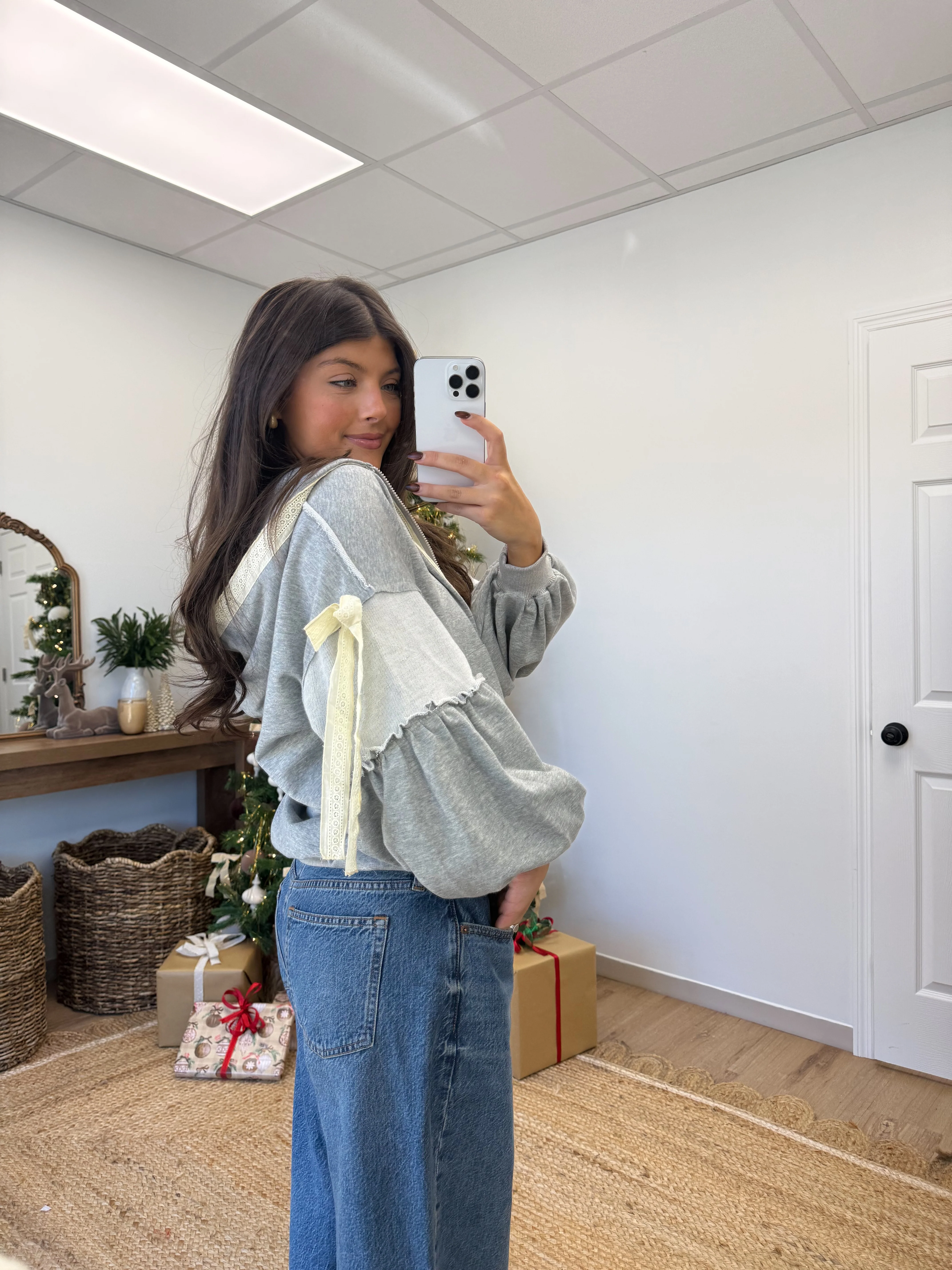 The Cozy Ribbon Lace Hoodie - Image 3