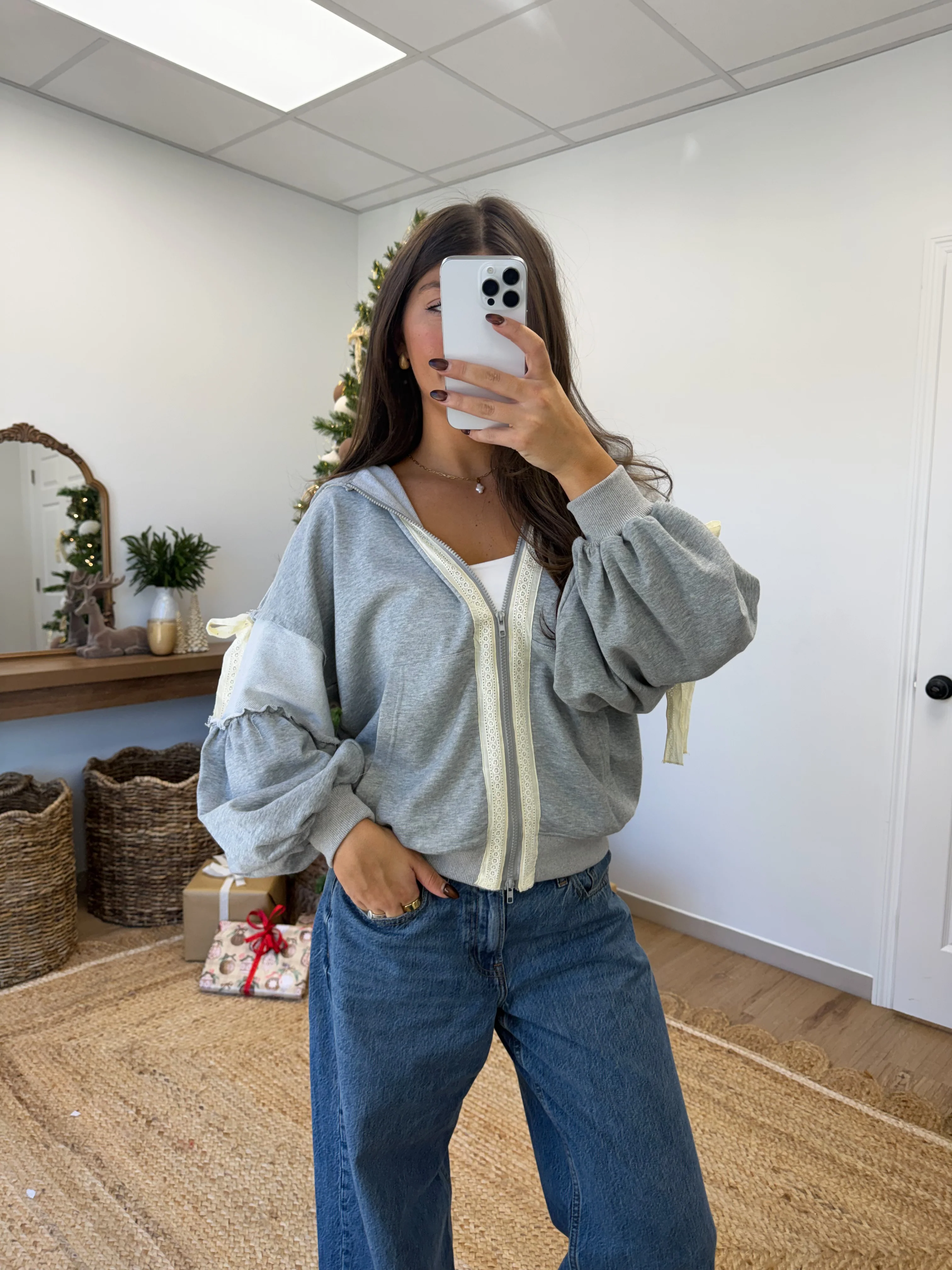 The Cozy Ribbon Lace Hoodie - Image 5