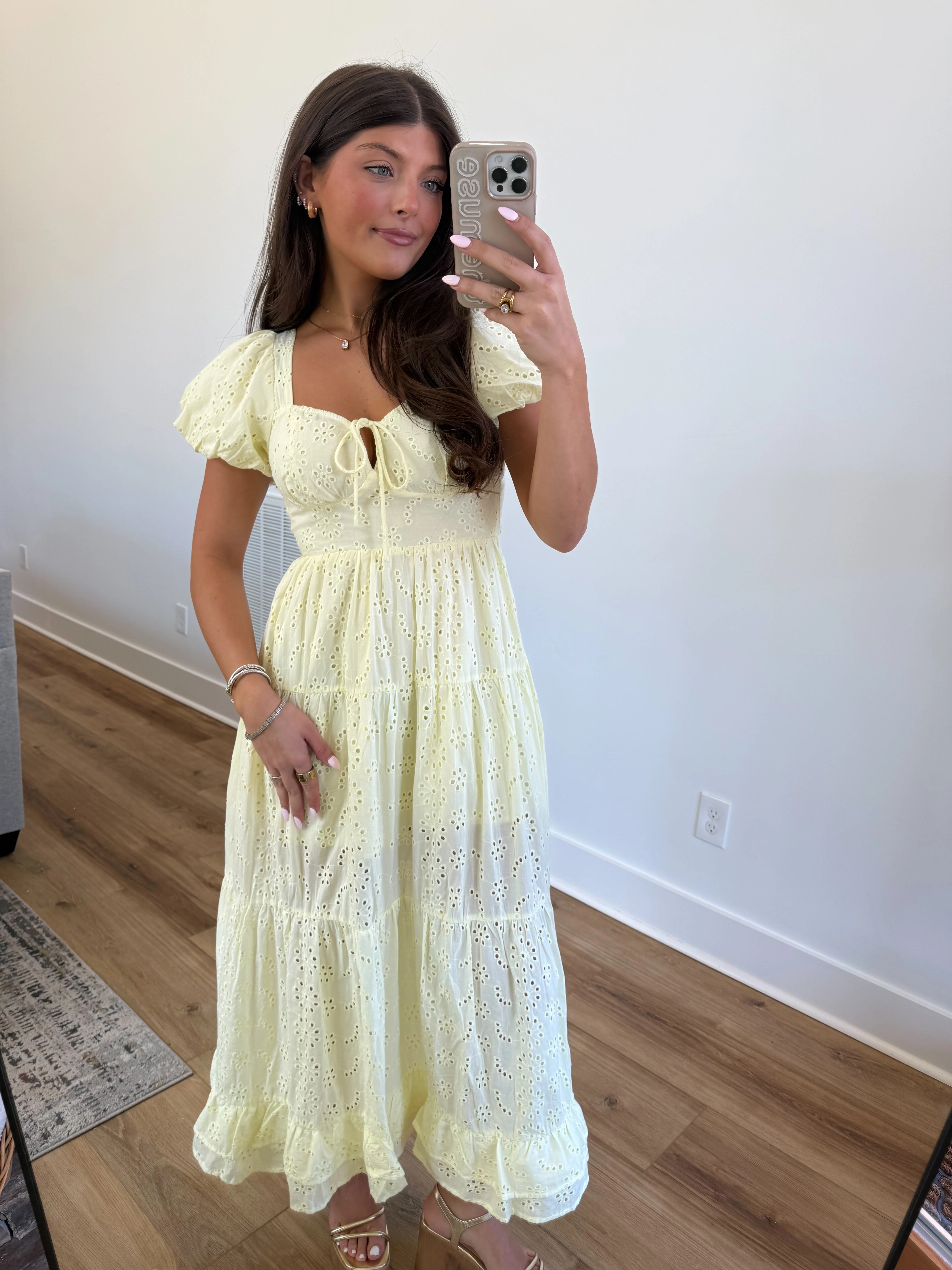 The Fancy Eyelet Midi (Yellow) - Image 2