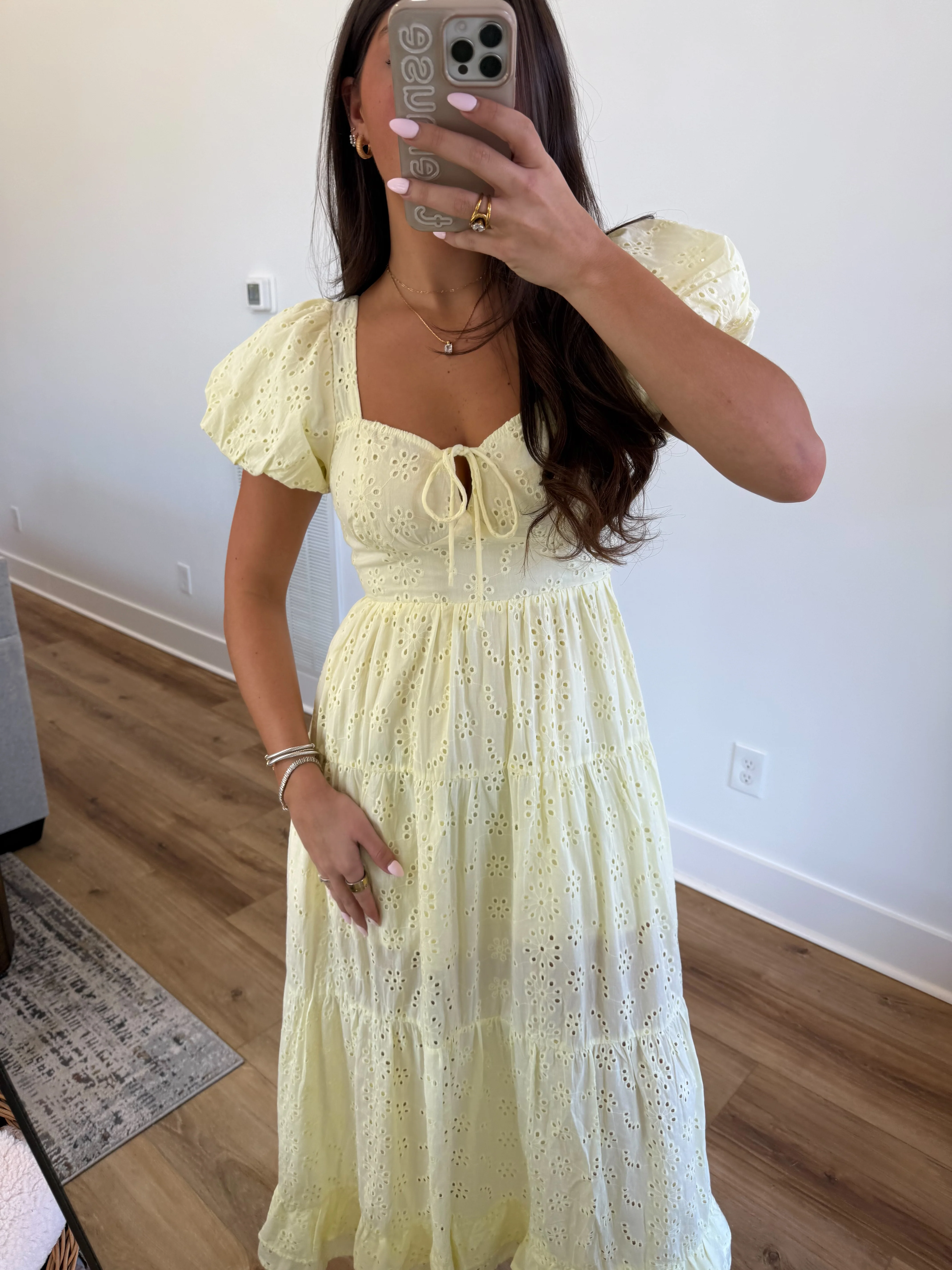 The Fancy Eyelet Midi (Yellow) - Image 4