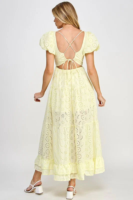The Fancy Eyelet Midi (Yellow) - Image 8