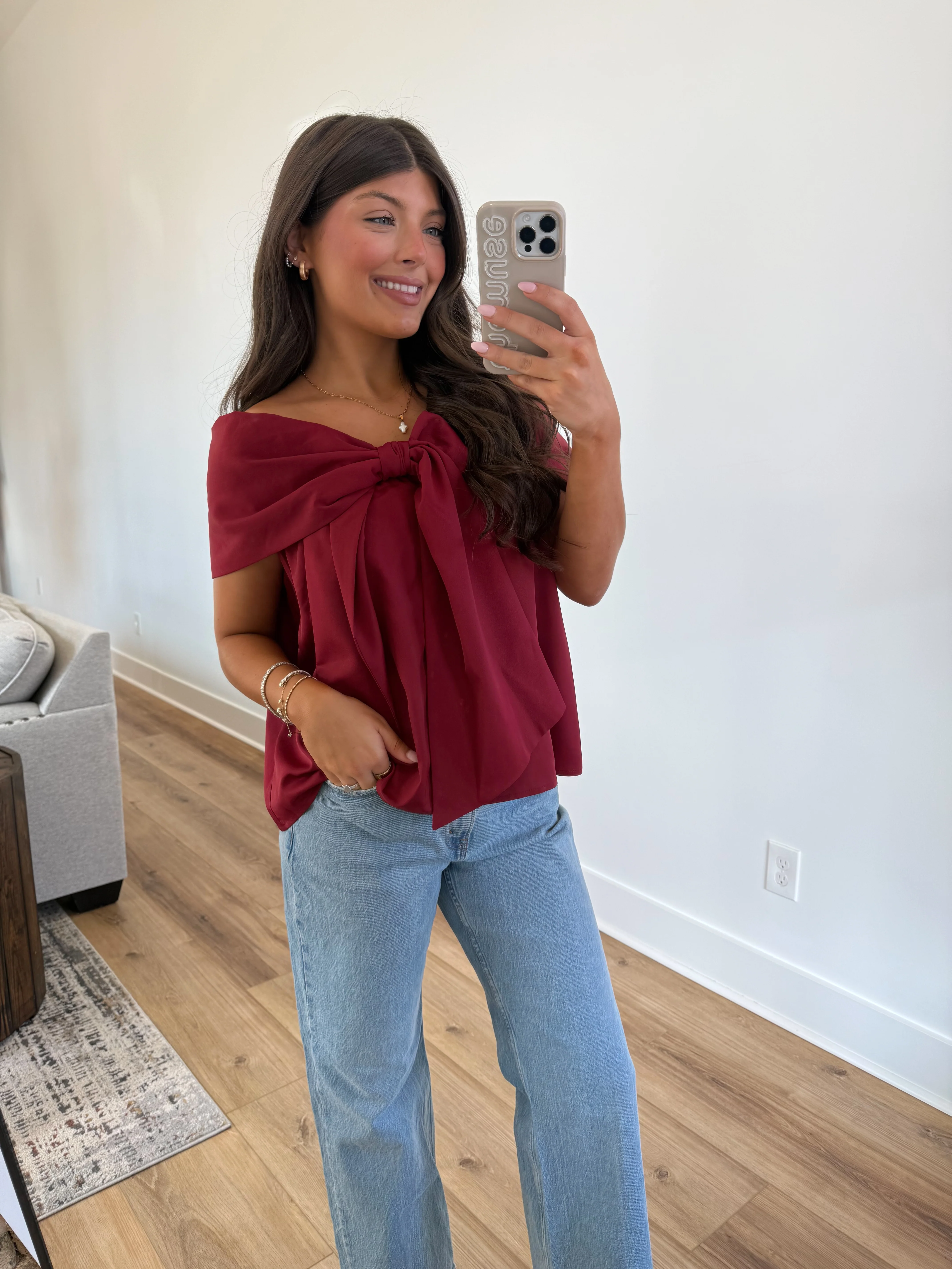 The Gift Wrap Top (Burgundy) - Image 3