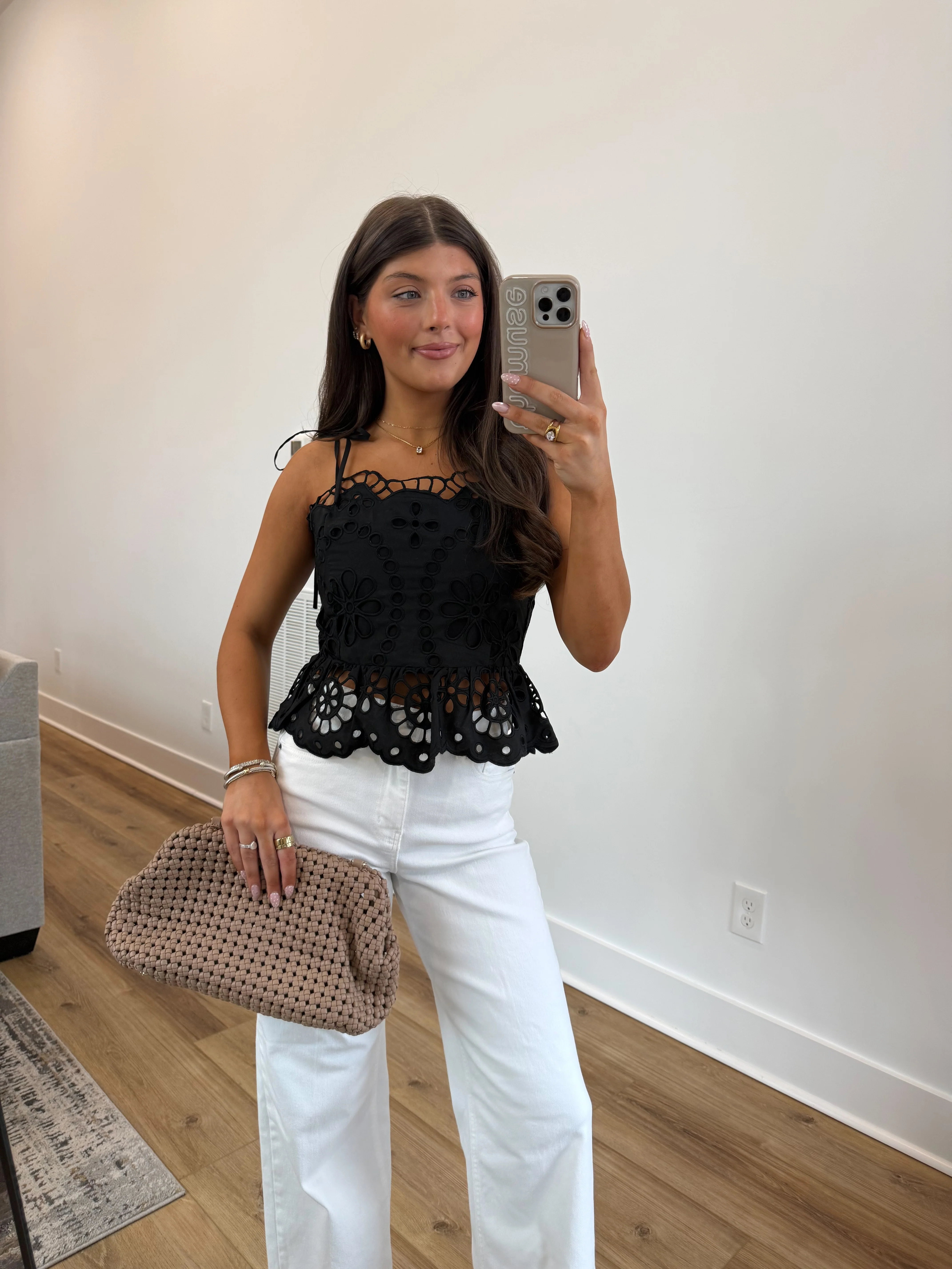 The Heirloom Eyelet Top (Black) (Restock) - Image 2