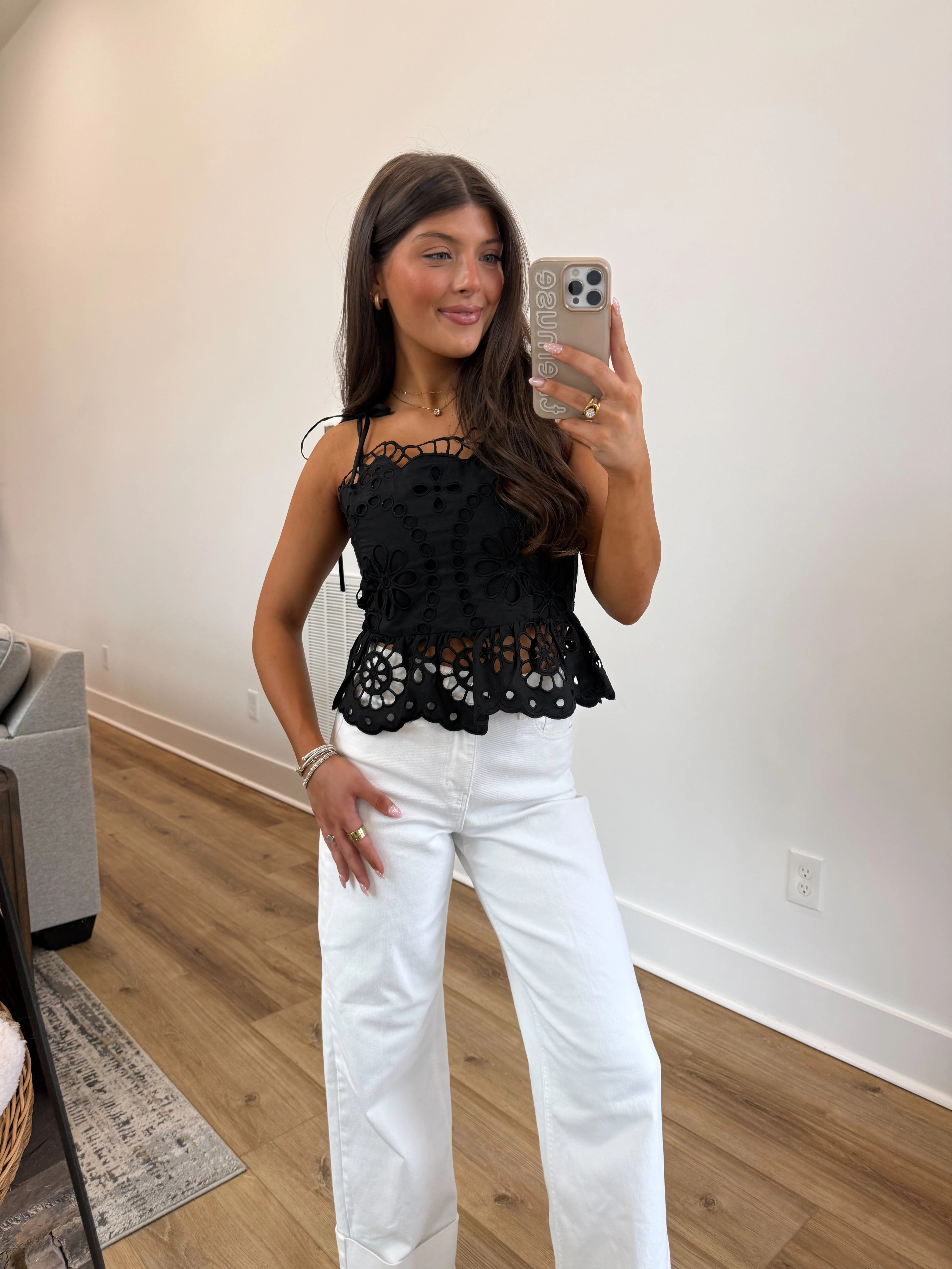 The Heirloom Eyelet Top (Black) (Restock) - Image 5